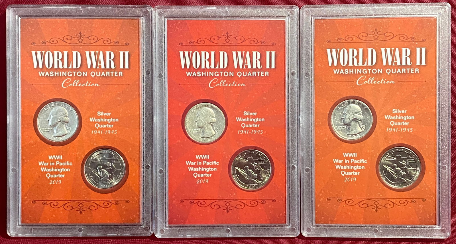 Three WWII Washington Quarter Collection (Includes Three 1943 Silver Quarters) & 2019 'War in (1 of 2)
