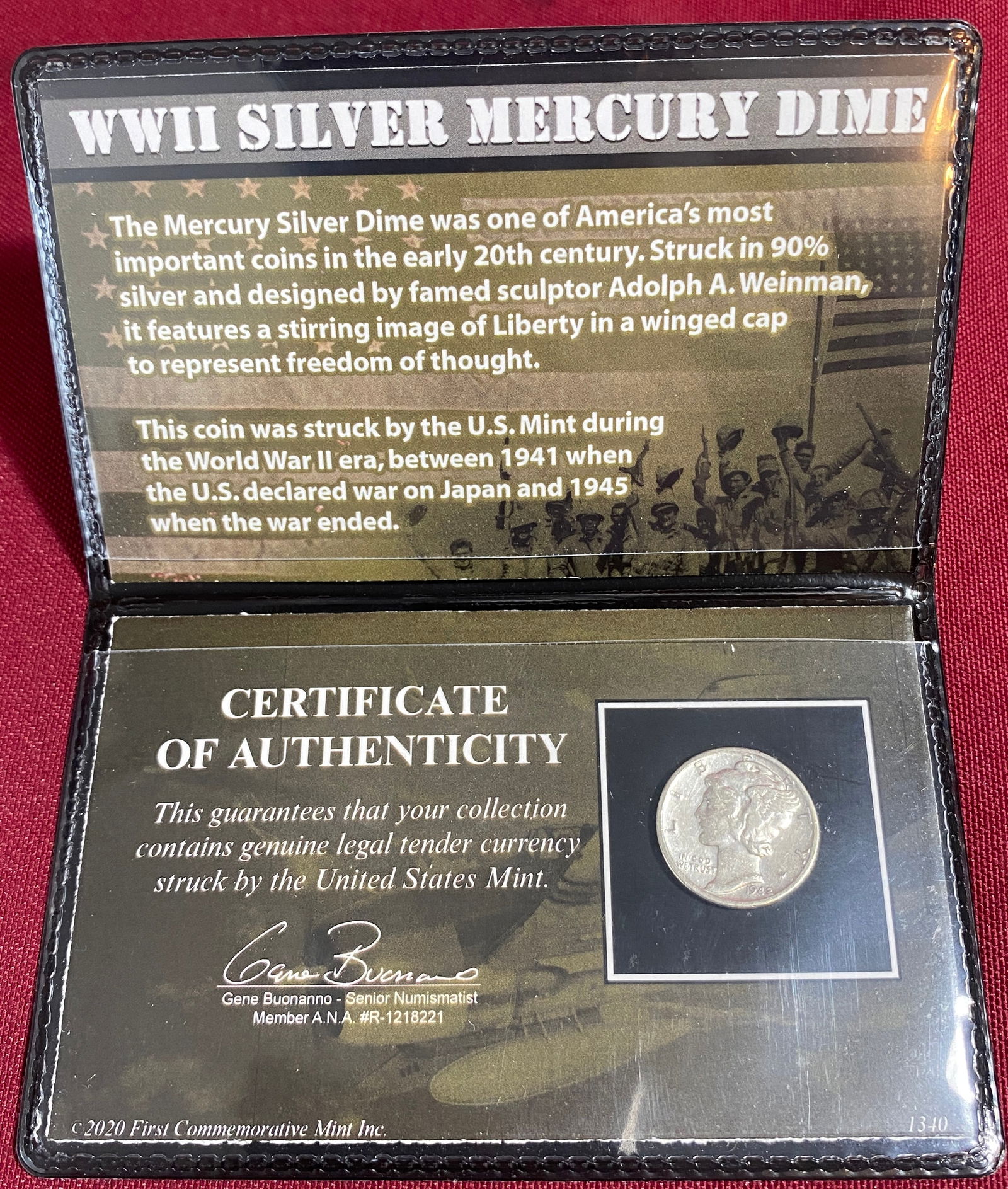 1942 WWII Silver Mercury Dime: 1942 WWII Silver Mercury Dime