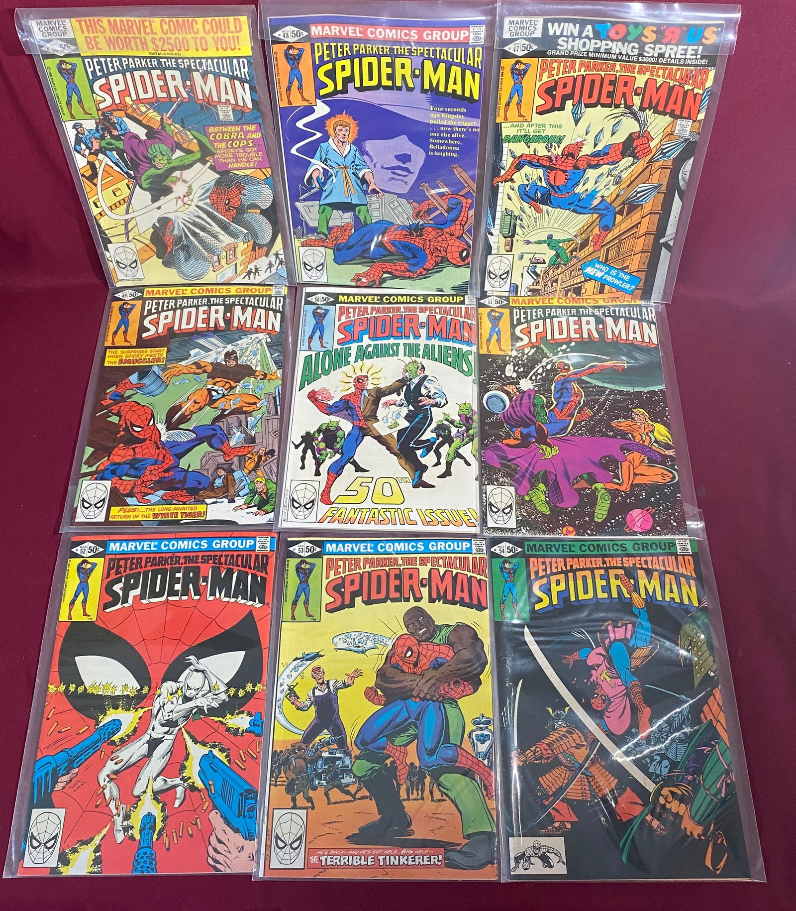 Nine Marvel Peter Parker - The Spectacular Spider-Man - Comic Books - No. 46-54 (1 of 5)