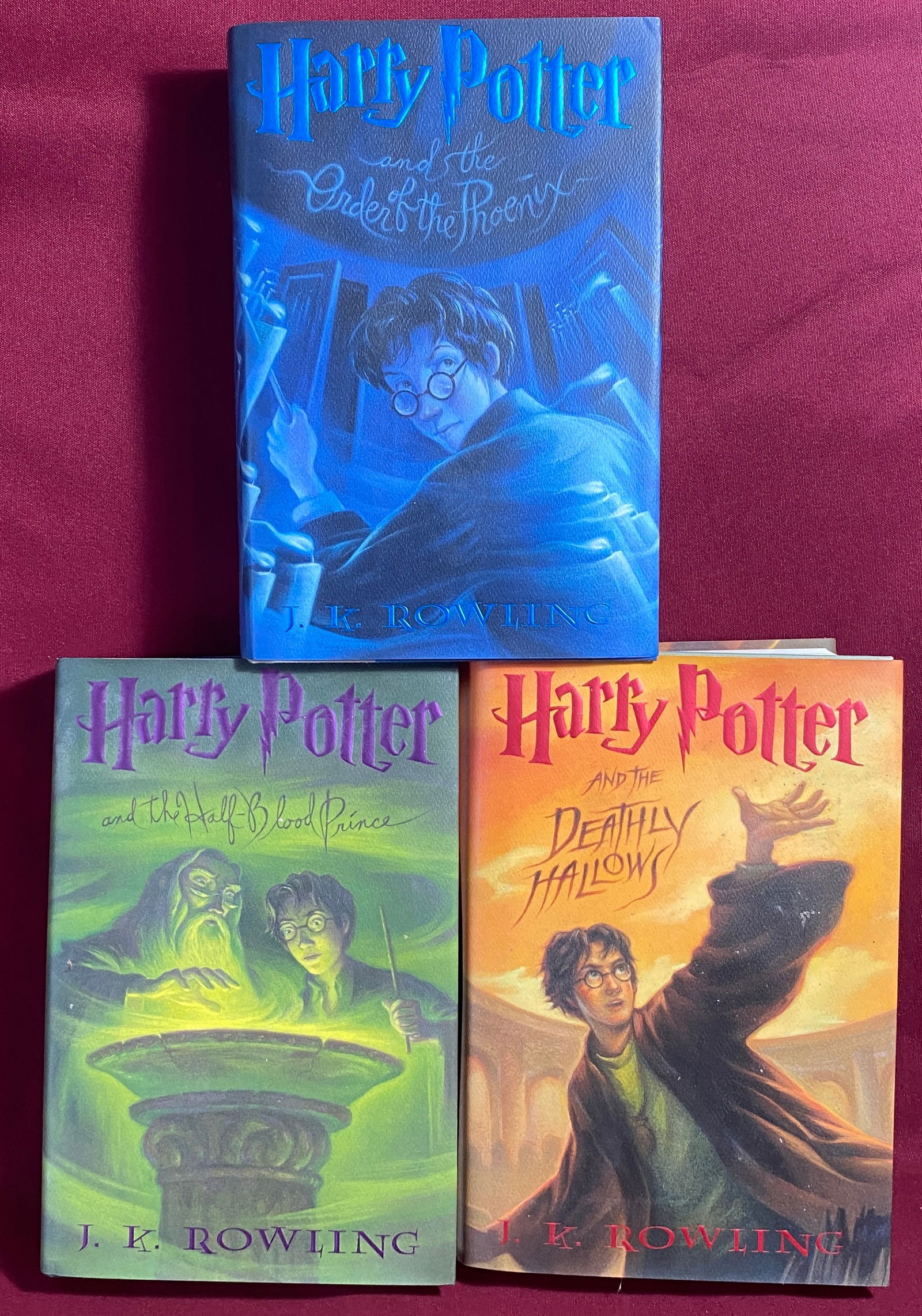 Three Harry Potter Books - Order of the Phoenix (2003), Half Blood Prince (2005), Deathly Hallows (1 of 13)