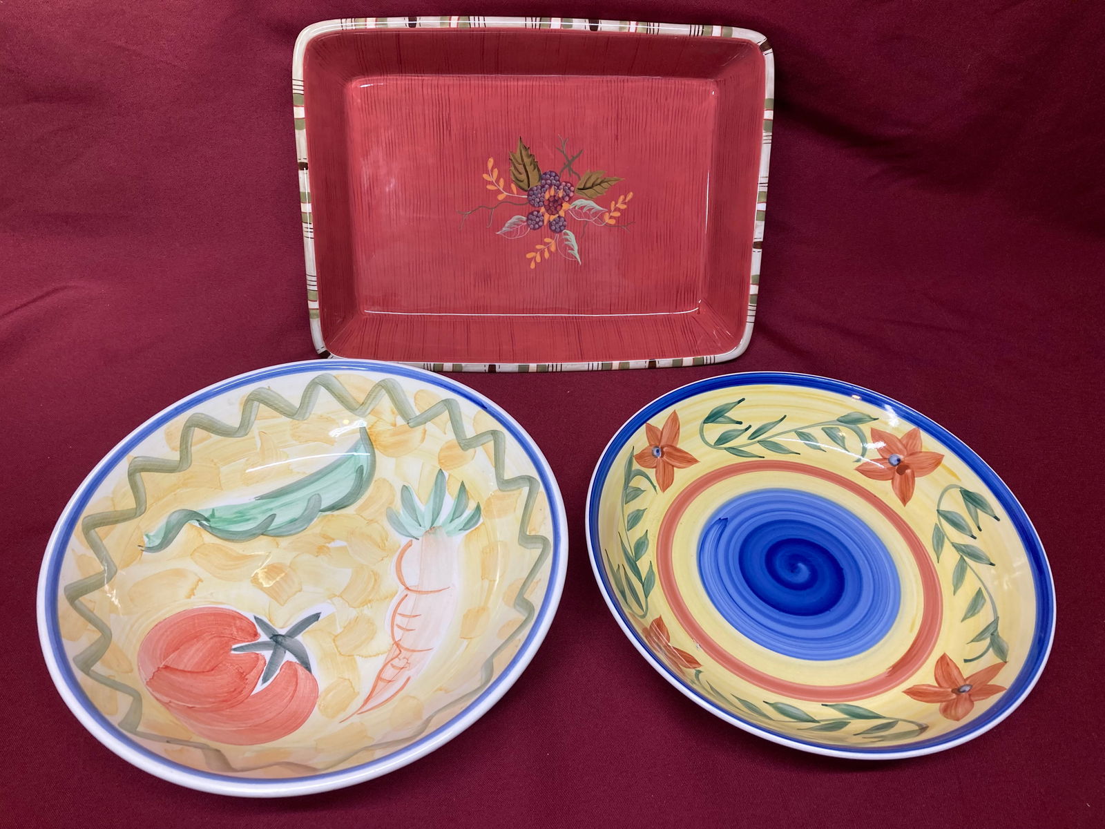 Three Larger Decorative Ceramic Bowls and Ovenware - Absolutely No Shipping (1 of 5)
