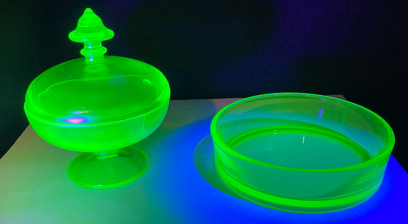 Two Pieces of Rare Yellow Uranium Glass - Absolutely No Shipping: Two Pieces of Rare Yellow Uranium Glass - Absolutely No Shipping