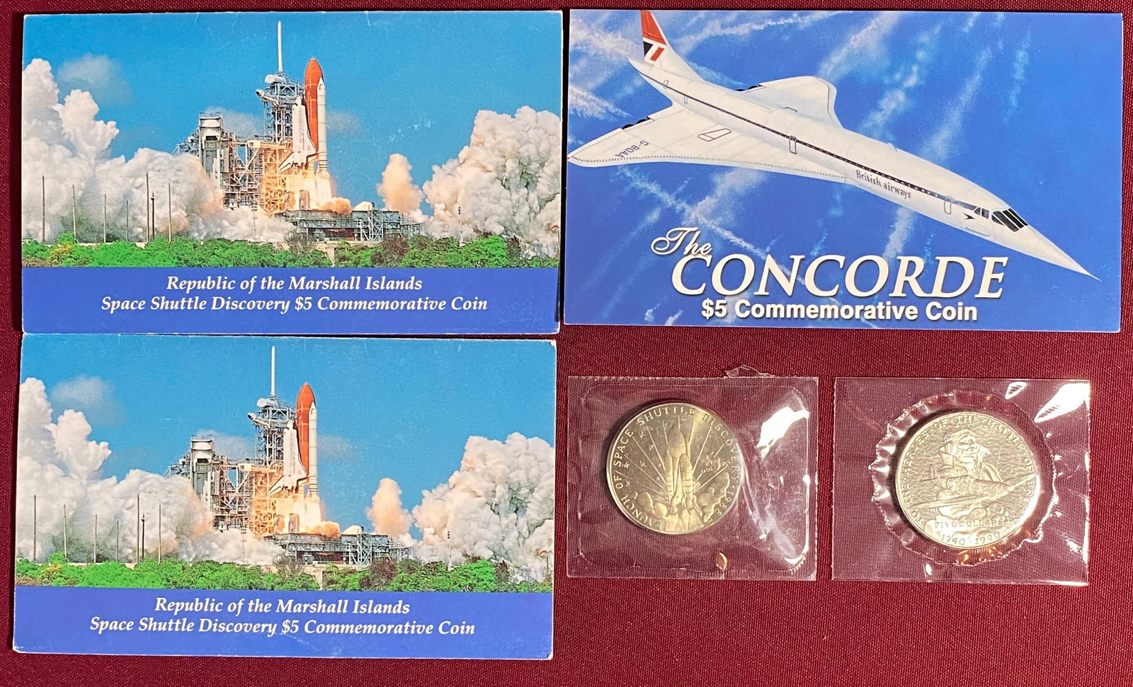 Five Republic of the Marshall Islands $5 Coins: Five Republic of the Marshall Islands $5 Coins
