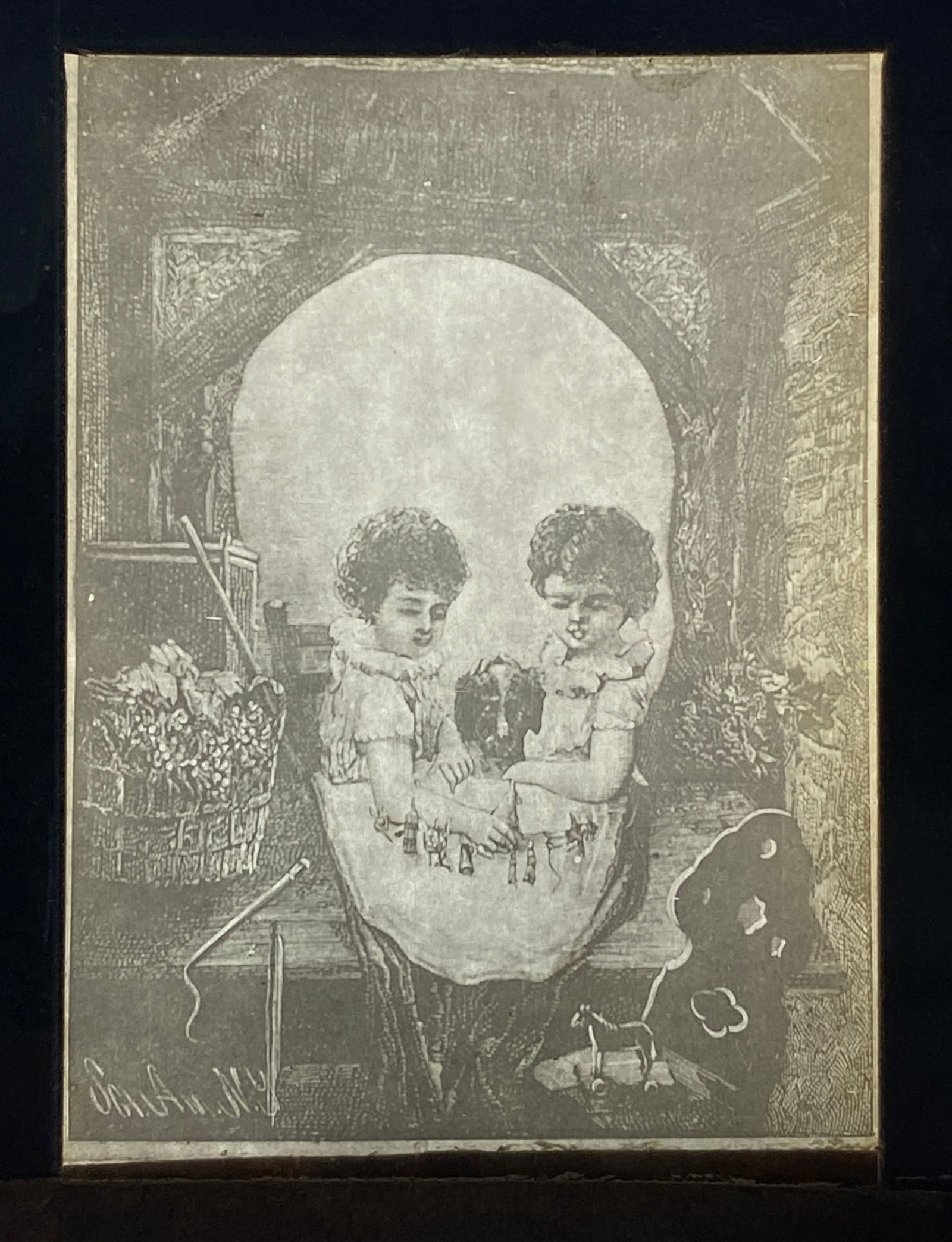 Glass Negative Slide of a 19th Century Optical Illusion 'Le Cholera Morbus' - Some Damage in the (1 of 10)