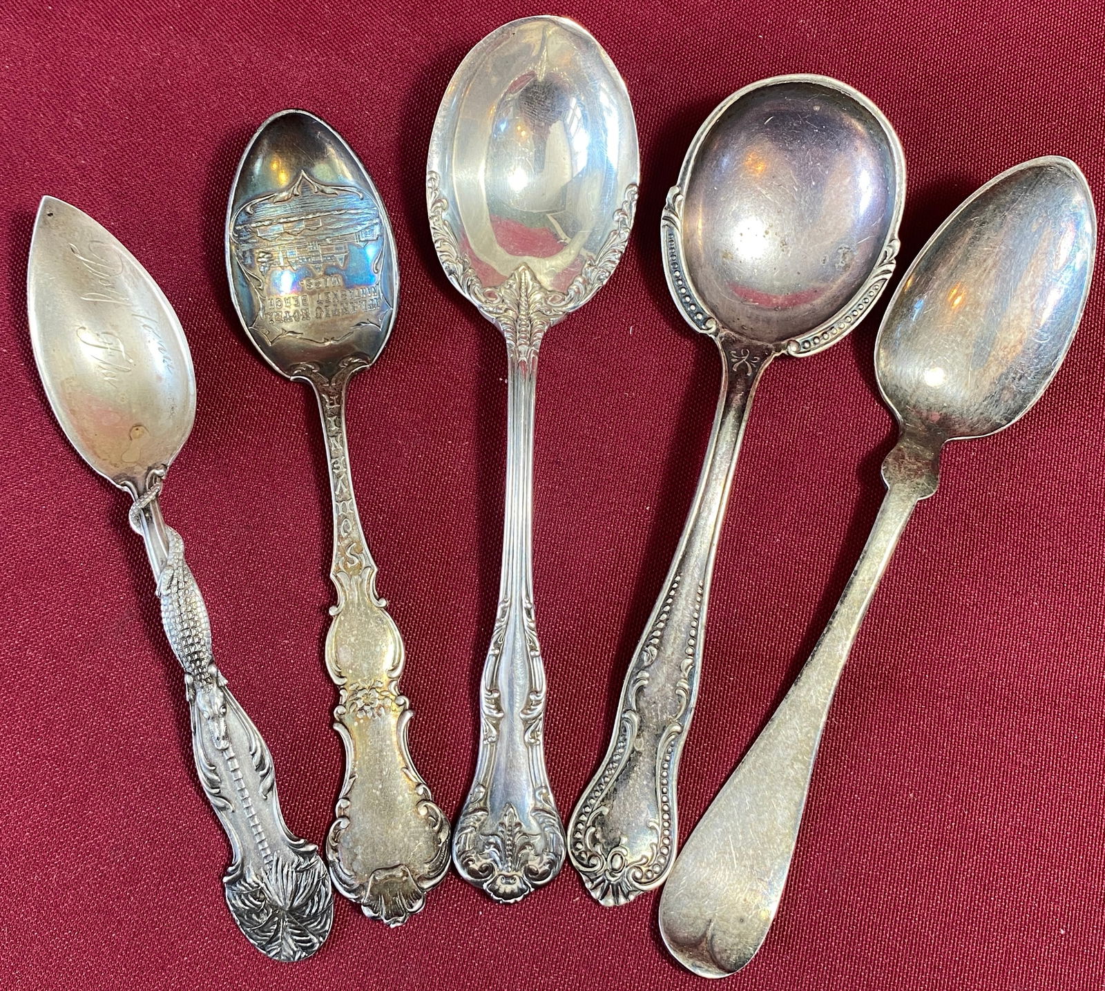 Five Souvenir and Other Spoons - (2) Marked Sterling - Others with Hallmarks - 48 Grams (Sterling (1 of 11)