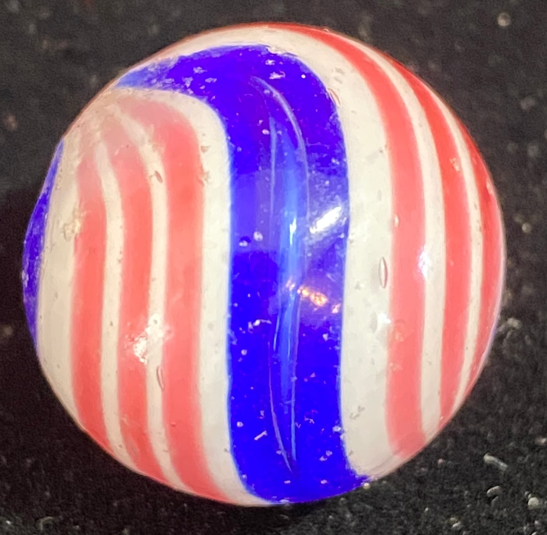 Antique German Handmade Peppermint Swirl Glass Marble (1 of 9)