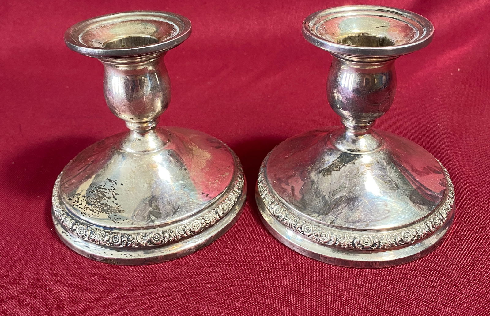 Pair of International Sterling Silver Weighted Candlestick Holders - 652 Grams (1 of 7)