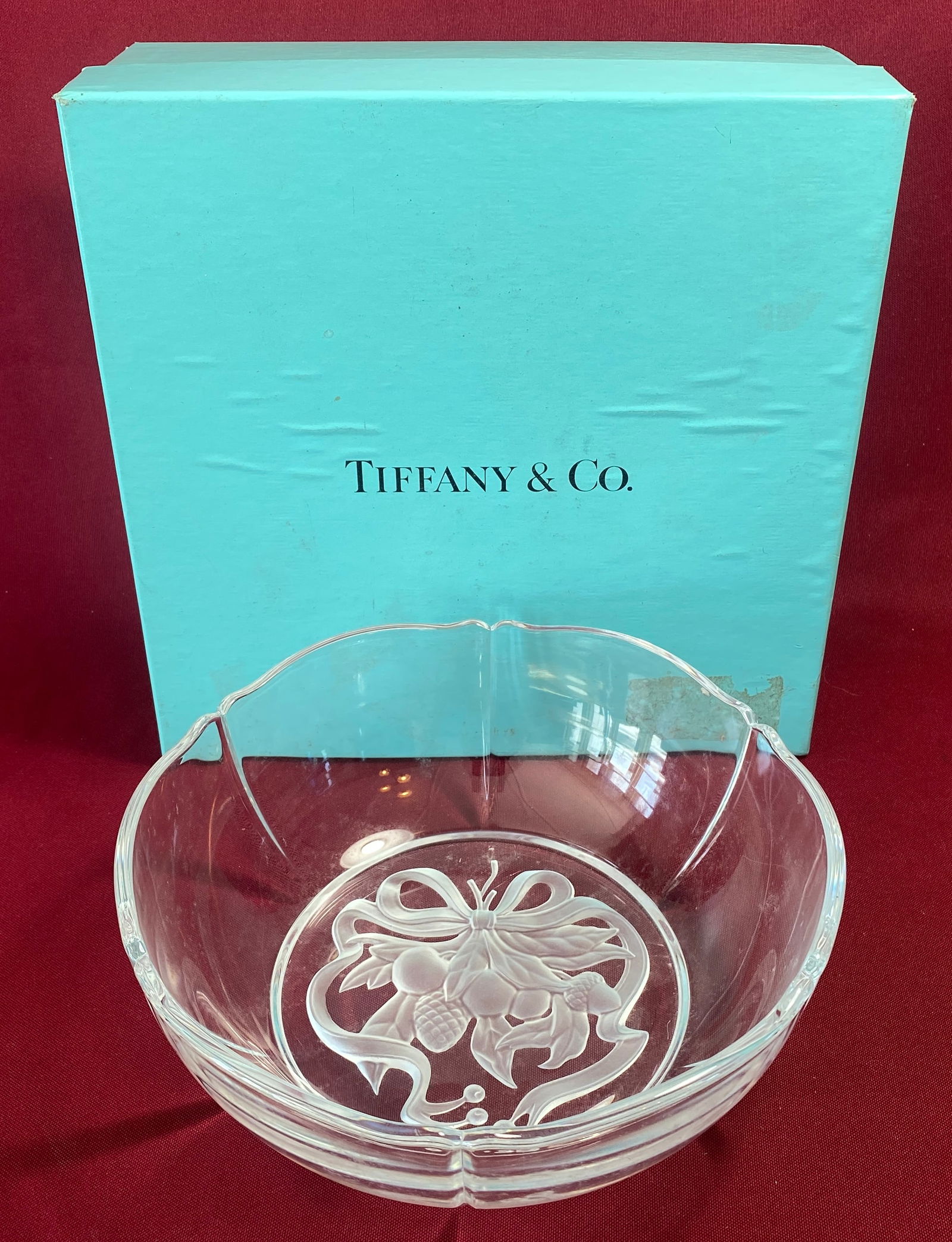 Tiffany & Co. Holiday Crystal Bowl in Original Box - 8"Wx3"H (1 of 8)