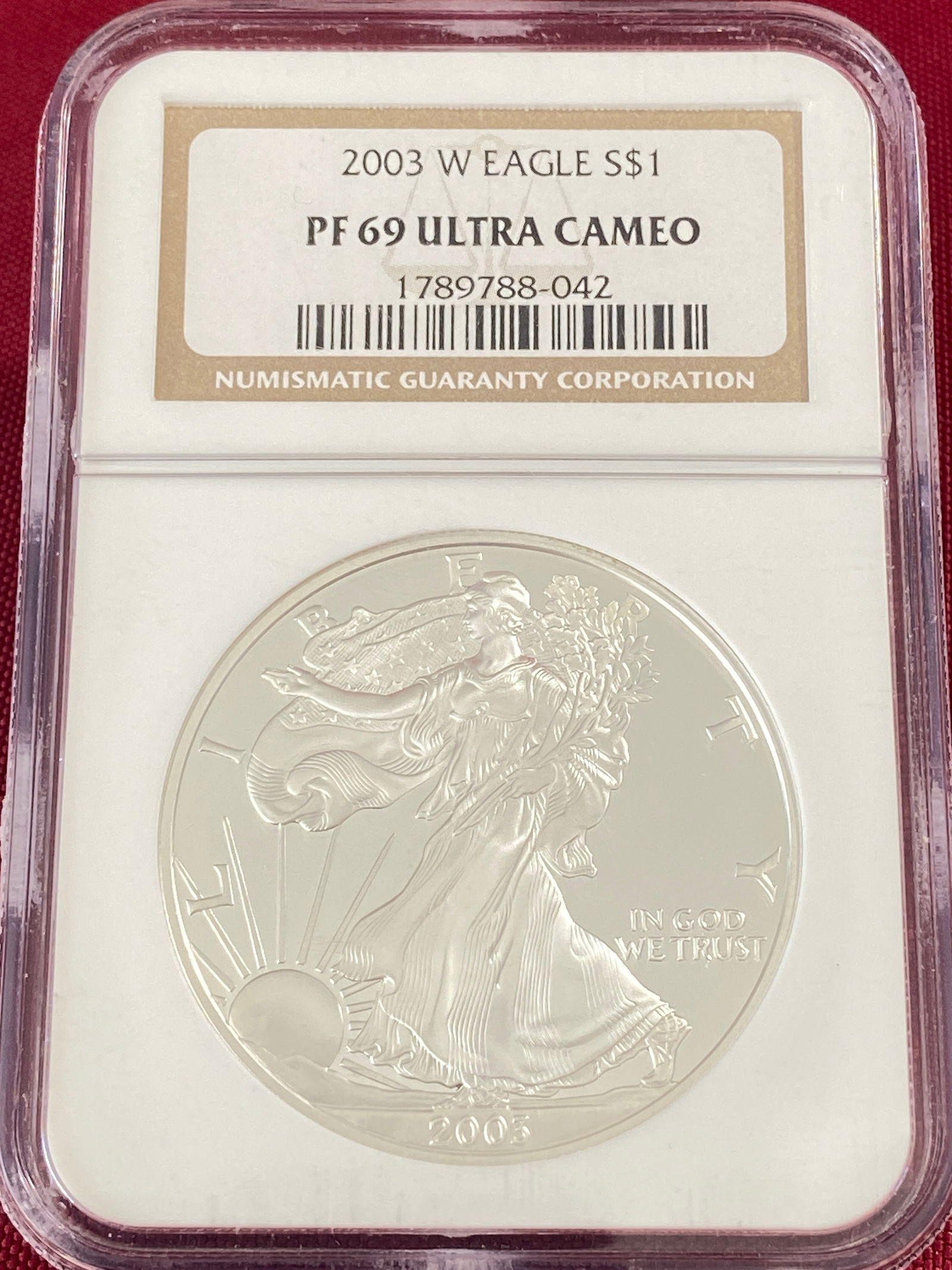 Graded 2003-W One Ounce .999 Fine Silver Eagle - PF69 Ultra Cameo by NGC (1 of 3)