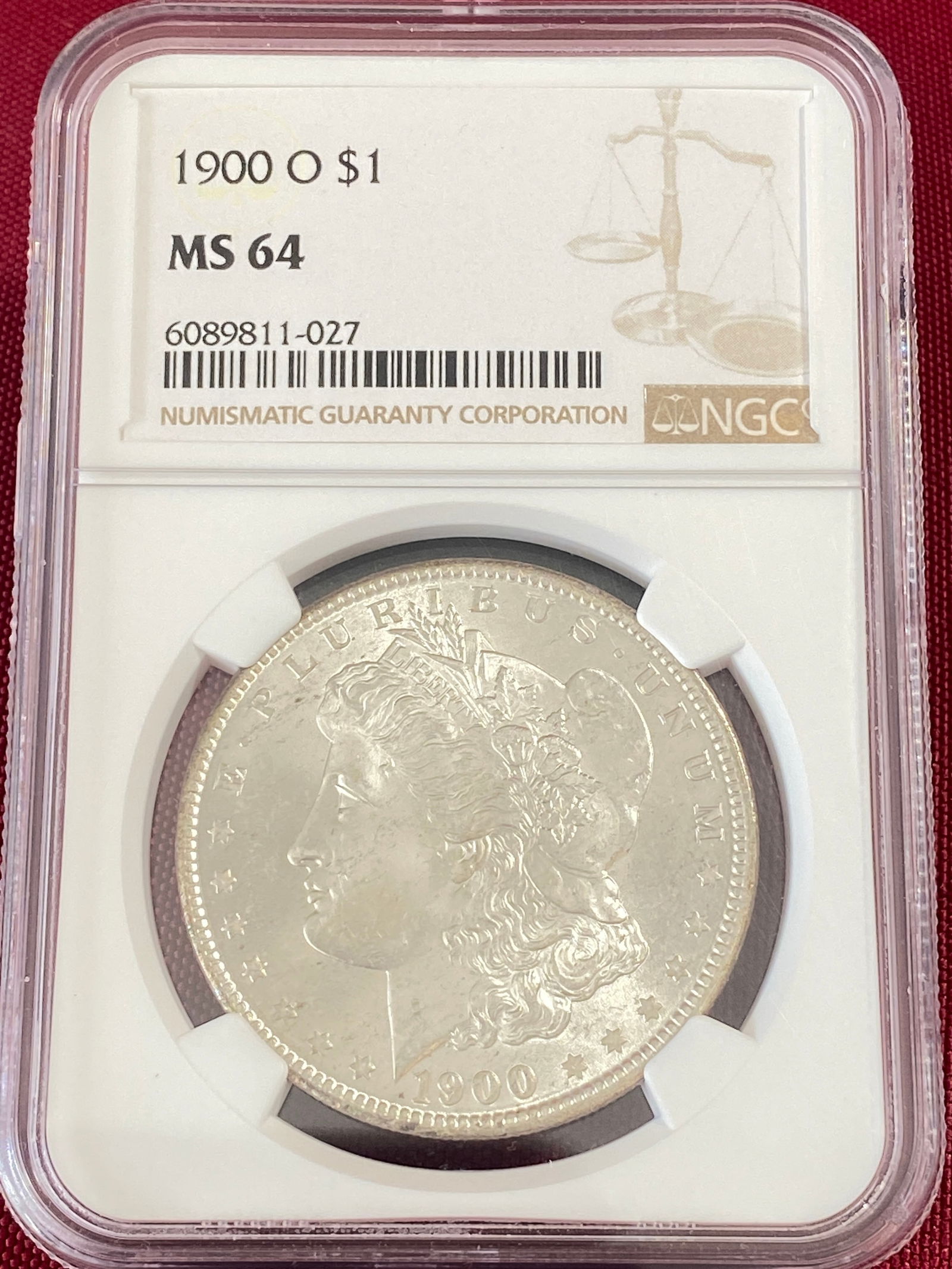 Graded 1900-O Morgan Silver Dollar - MS64 by NGC (1 of 3)