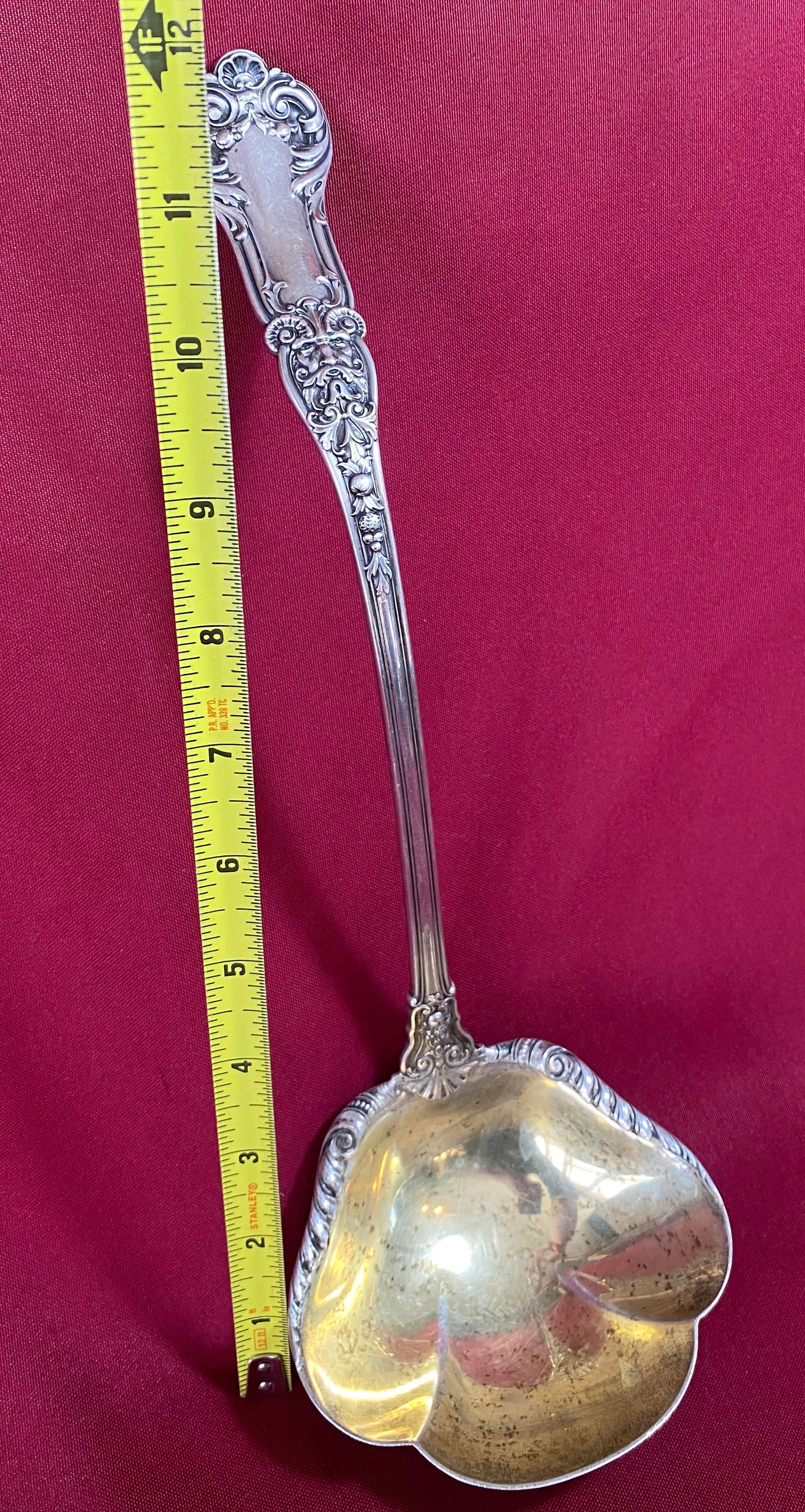 Large 12" Sterling Silver Ladle with Gold-Washed Scalloped Bowl - 294 Grams - Similar to the (1 of 10)