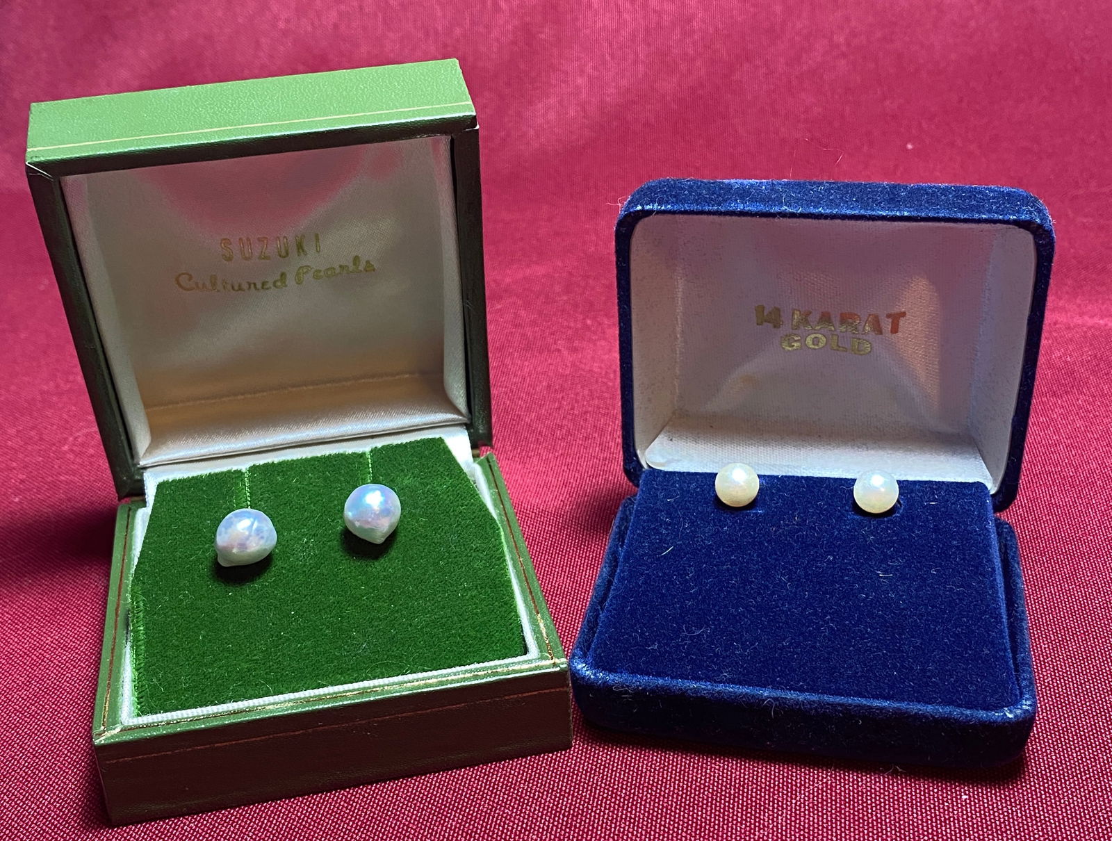 Two Sets of Pearl Earrings with 14K Gold Earring Backs (1 of 8)