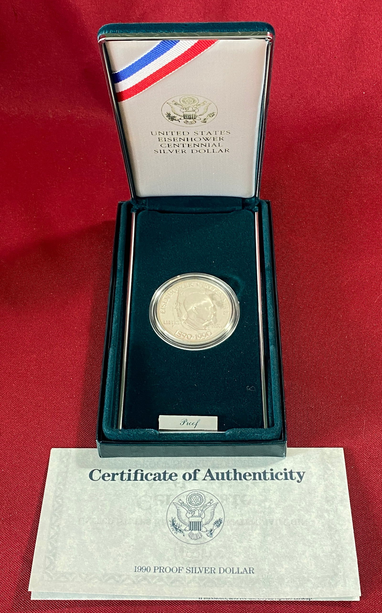 1990 Eisenhower Commemorative Proof Silver Dollar (1 of 4)