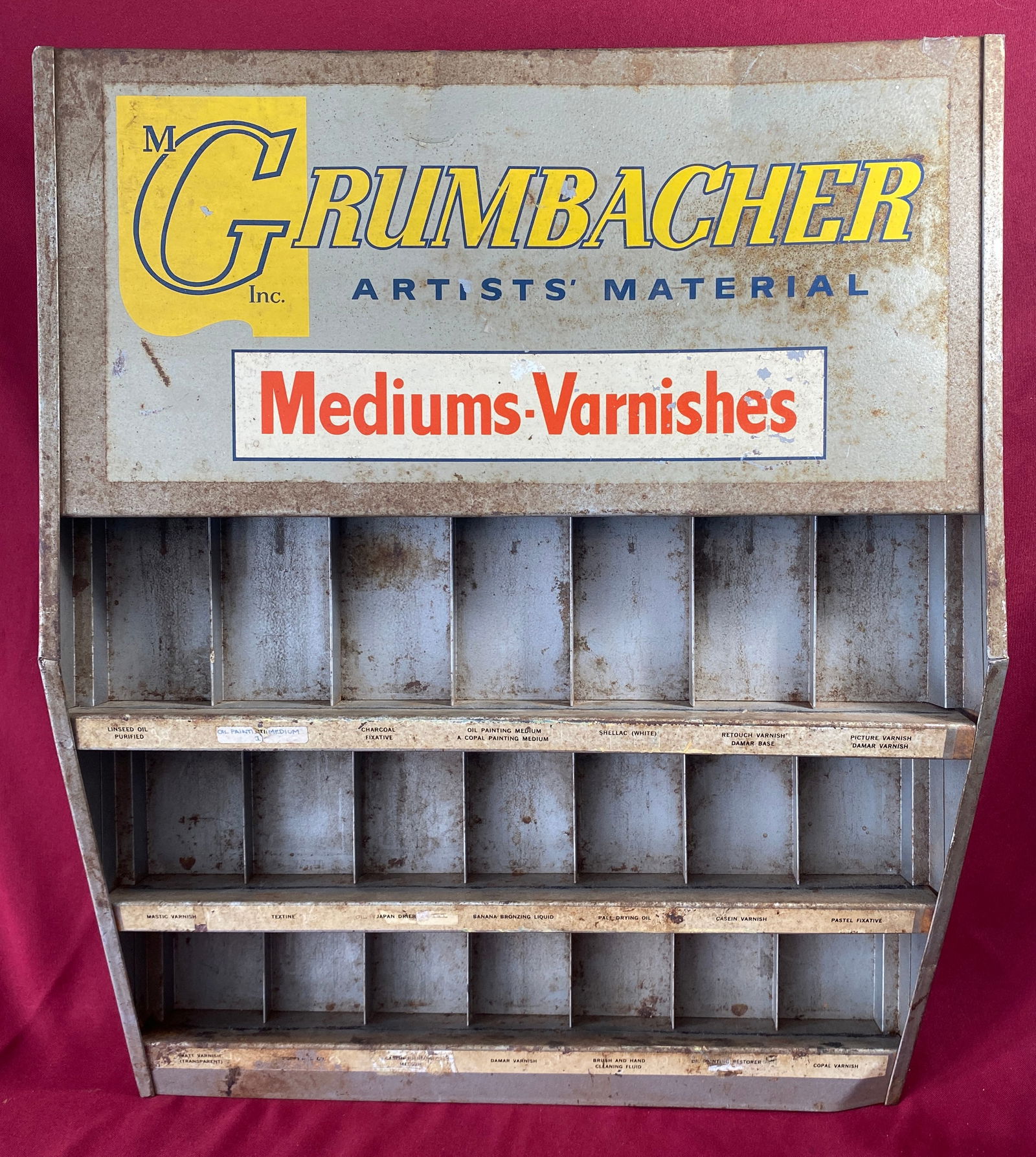 Grumbacher Metal Paint Supply Advertisement Holder Display (1 of 9)