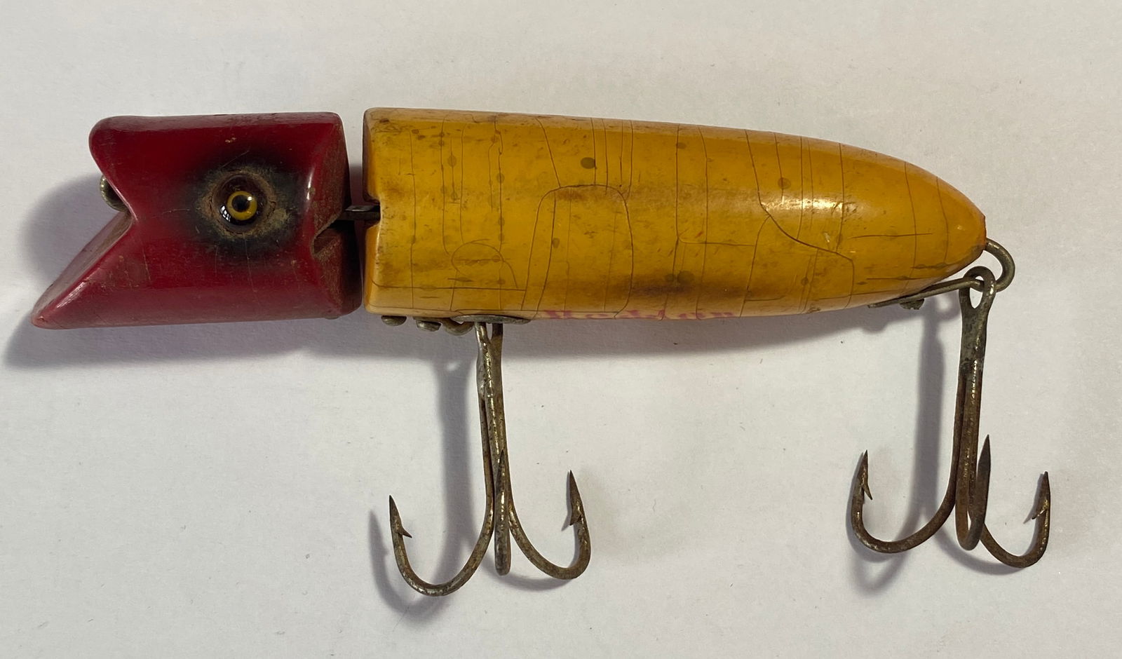 Older Heddon Wooden Zig Wag Glass Eyed Fishing Lure (1 of 13)
