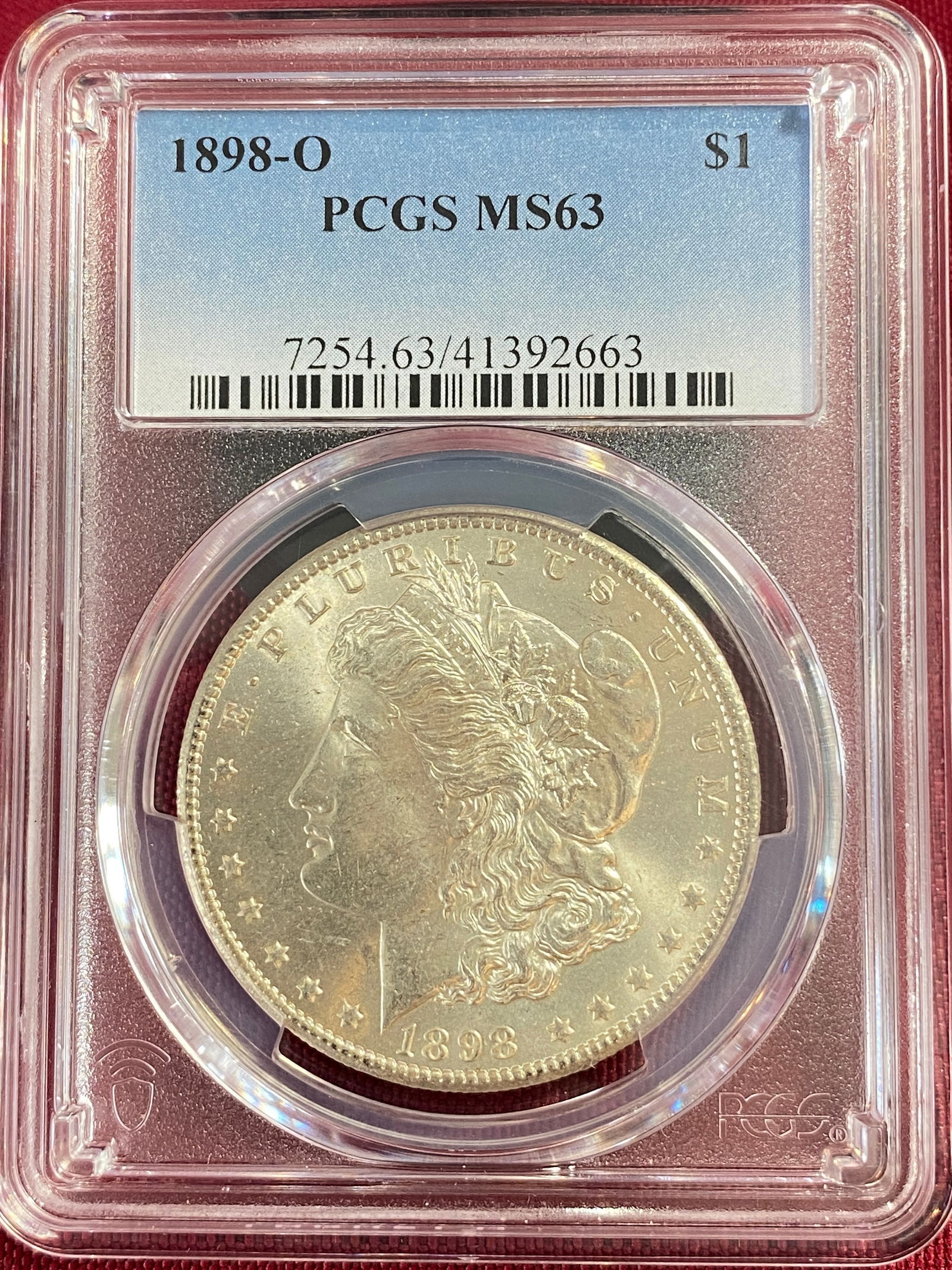 Graded 1898-O Morgan Silver Dollar - MS63 by PCGS (1 of 3)