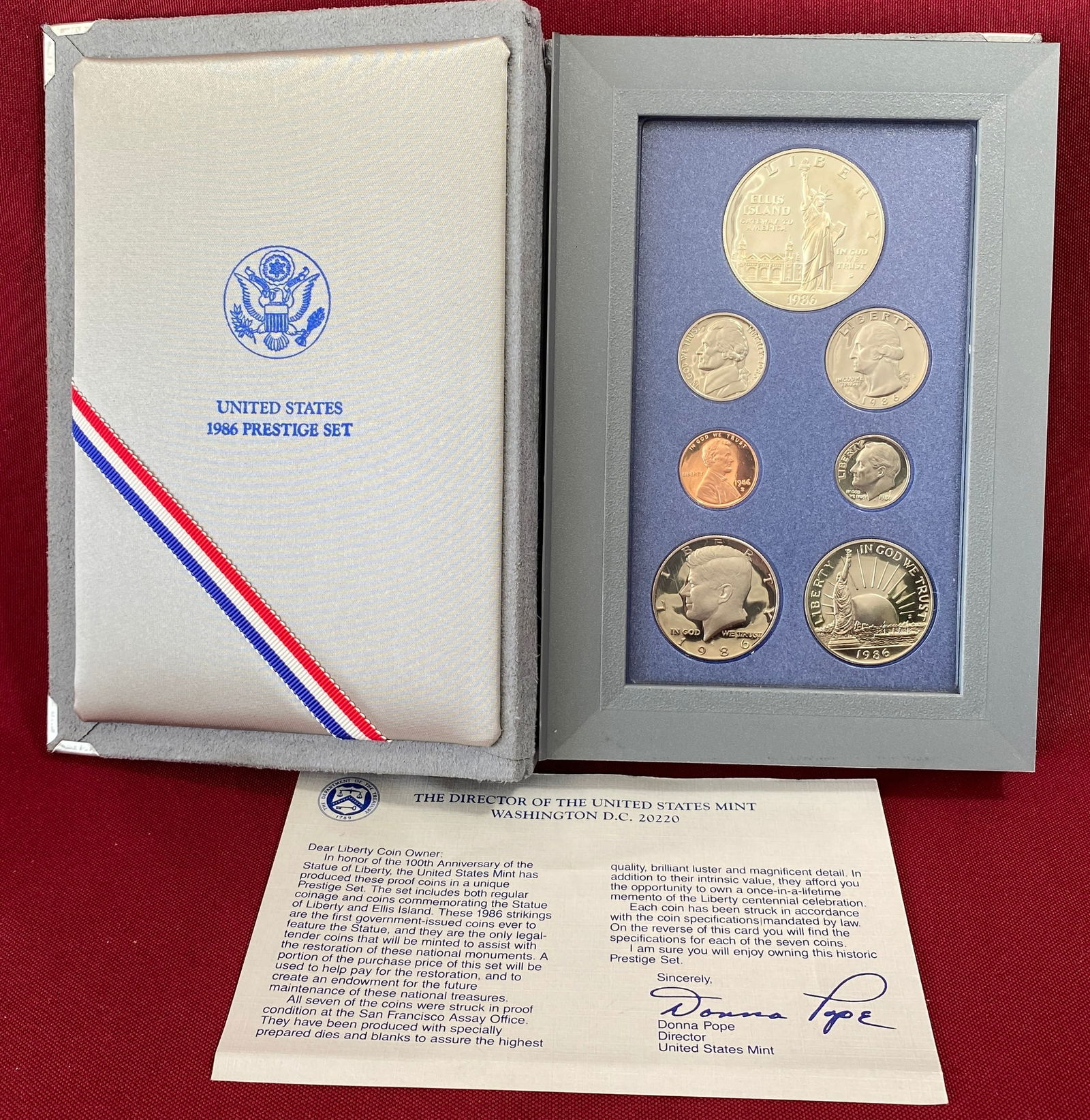 1986 U.S. Mint Prestige Set - Includes Silver Dollar (1 of 4)