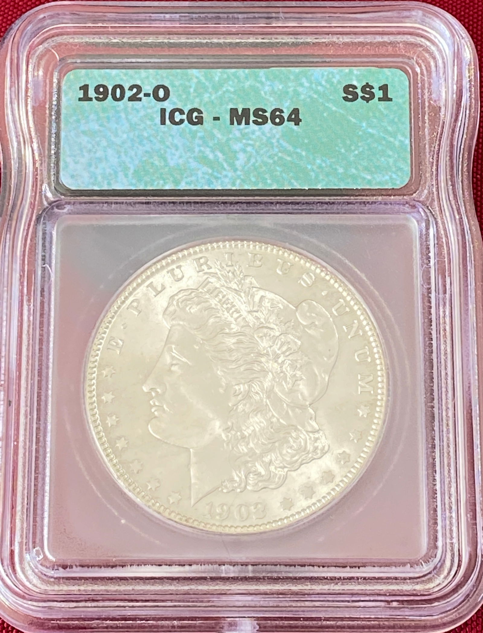 Graded 1902-O Morgan Silver Dollar - MS64 by ICG (1 of 3)