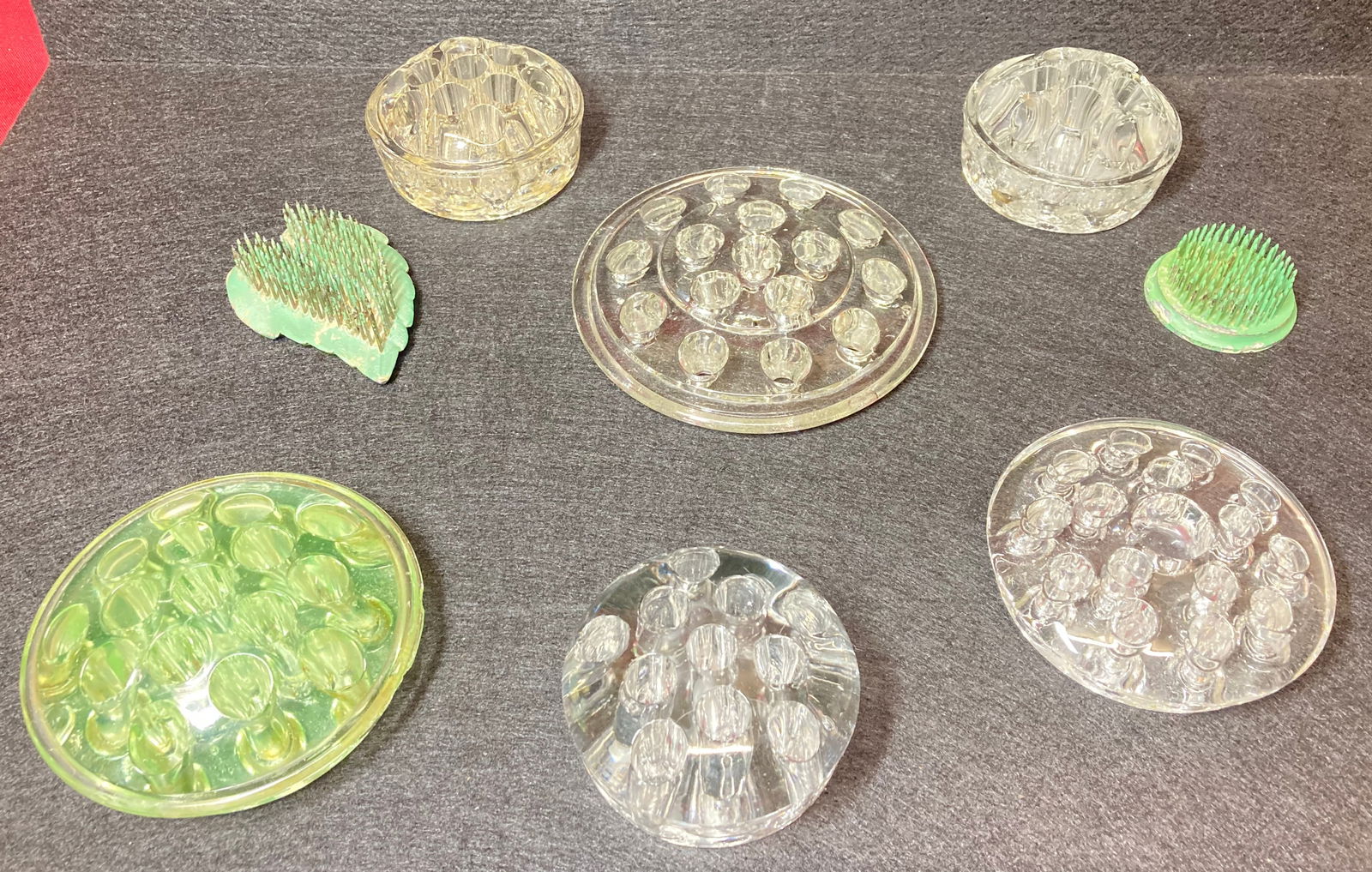 Vintage Flower Frog Collection - Uranium, Glass, Metal, Etc.: Vintage Flower Frog Collection - Uranium, Glass, Metal, Etc.