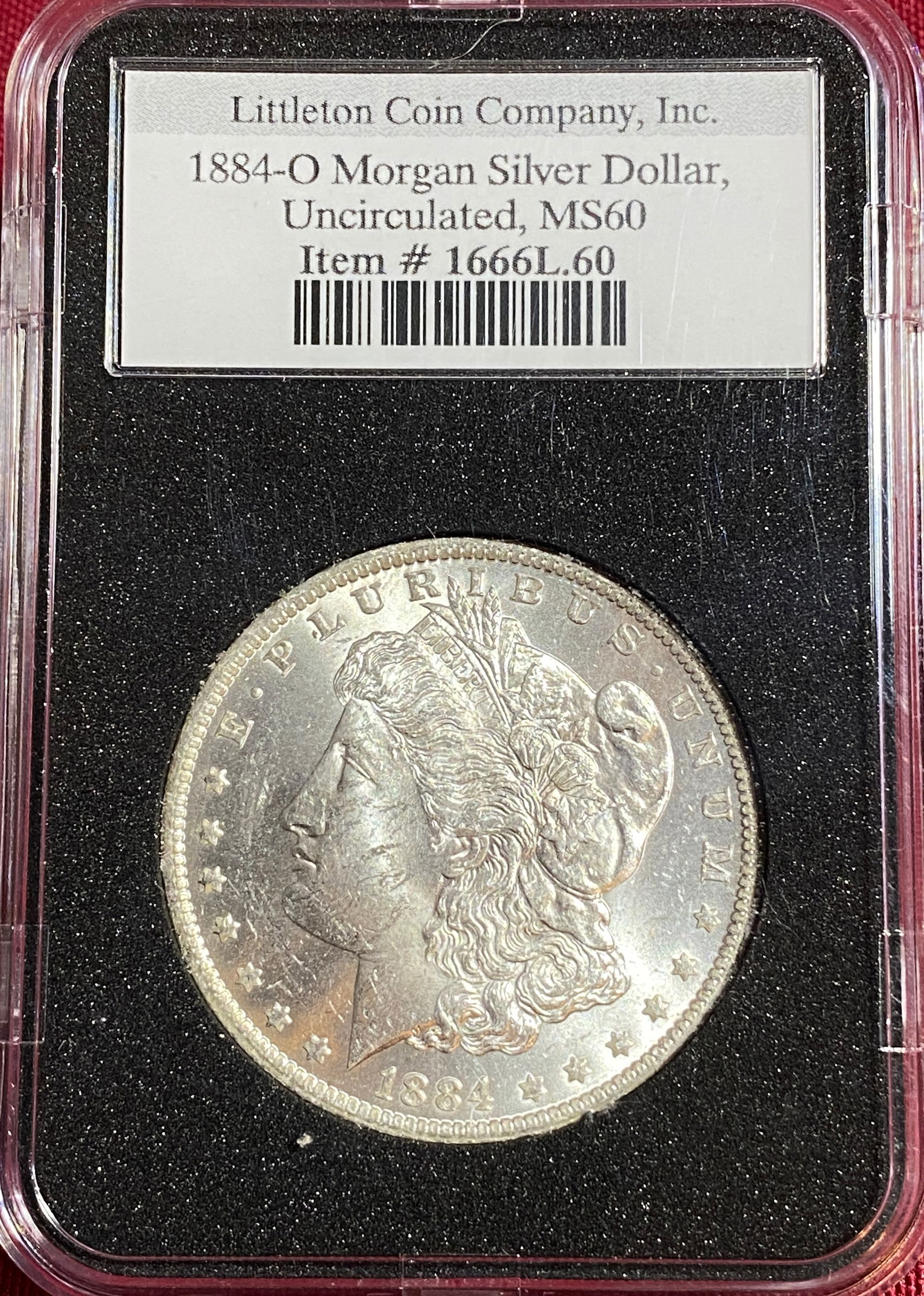 1884-O Morgan Silver Dollar - Graded MS60 Uncirculated by Littleton Coin Company (1 of 3)