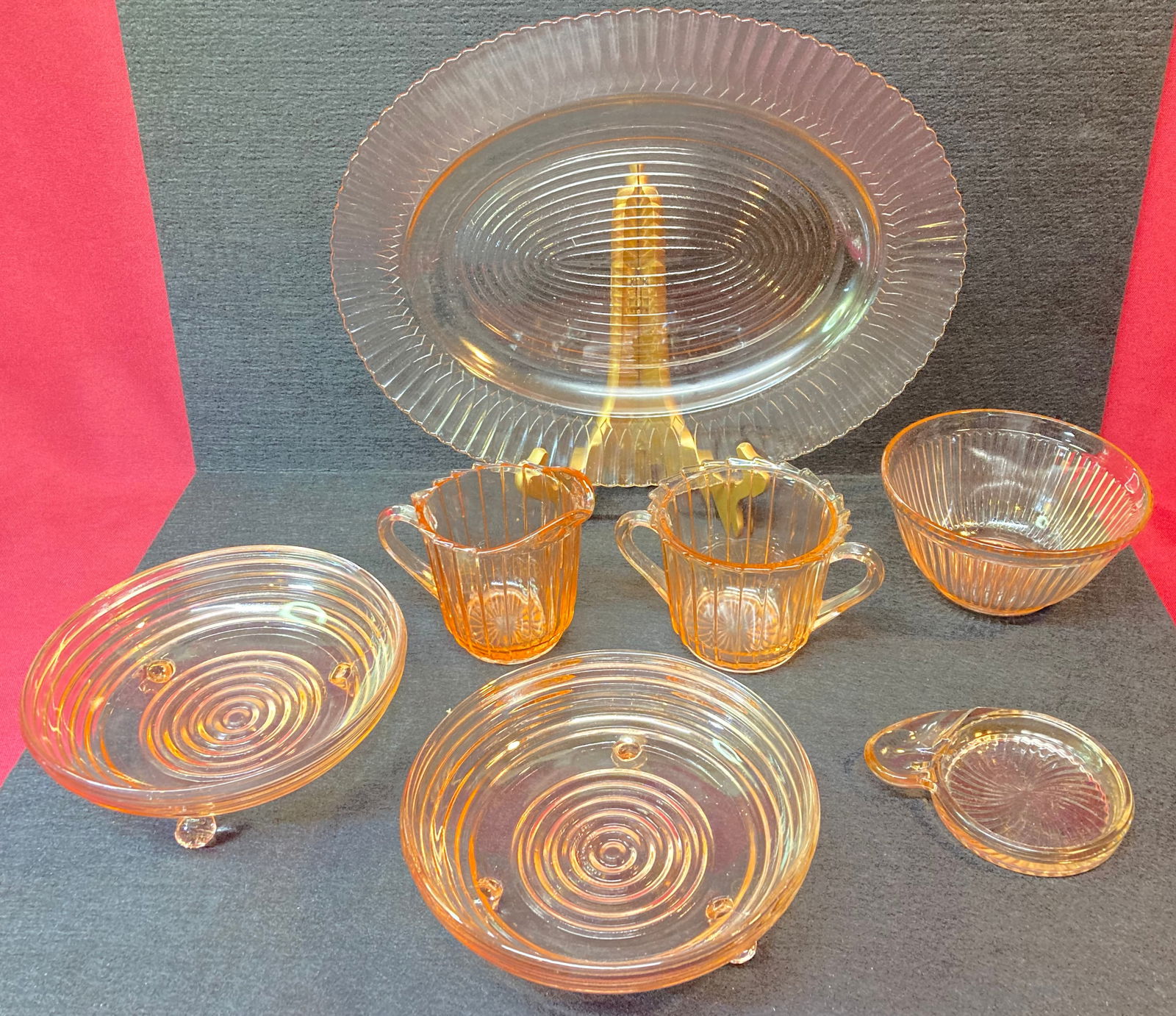 Seven Pieces of Pink Depression Glass - Absolutely No Shipping (1 of 4)