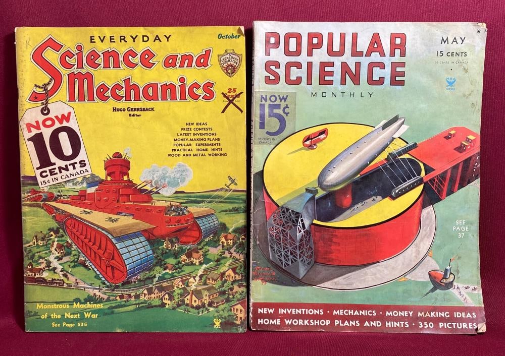Two Older 1930s Science Magazines - Everyday Science and Mechanics 1934 - Popular Science May 1935 (1 of 1)