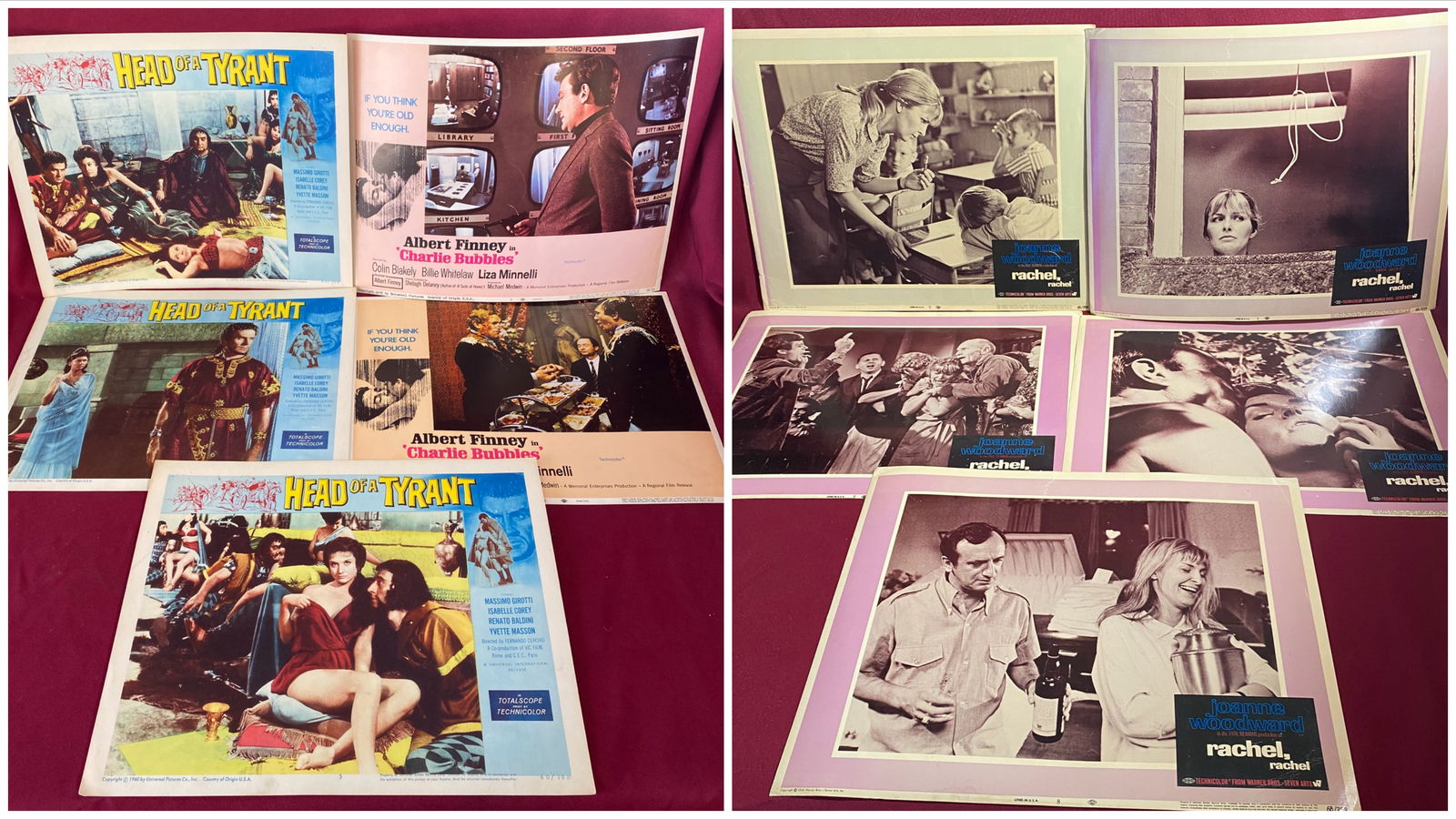 Ten Various Movie Lobby Cards - 'Rachel, Rachel', 'Head of a Tyrant' & 'Charlie Bubbles': Ten Various Movie Lobby Cards - 'Rachel, Rachel', 'Head of a Tyrant' & 'Charlie Bubbles'