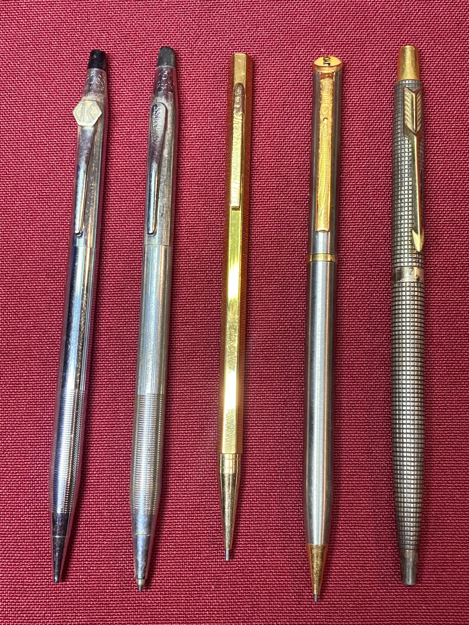 Five Vintage Pens - Two Cross, Fowardline, Quill Bubble, Top York, Parker, Sterling (1 of 4)