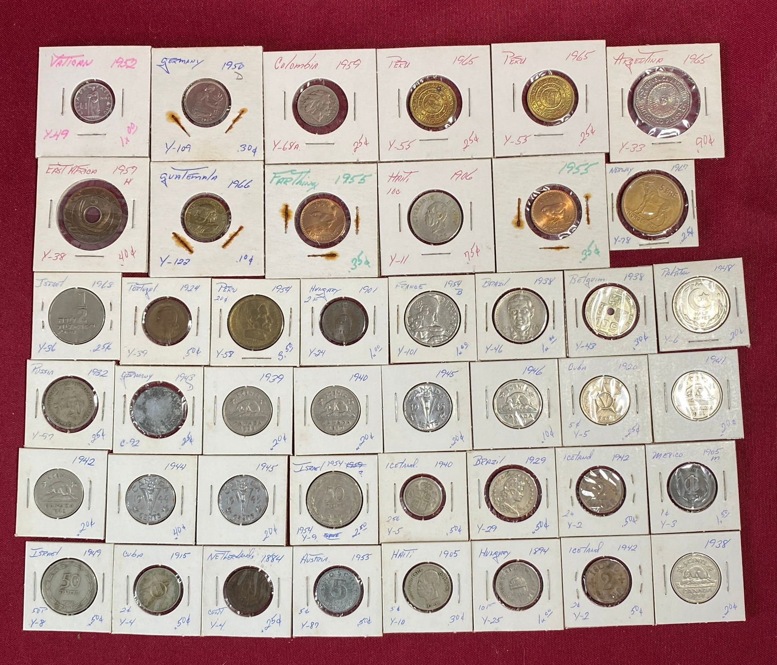 Forty-Four Various Foreign Coins - Some Possible Silver (1 of 7)