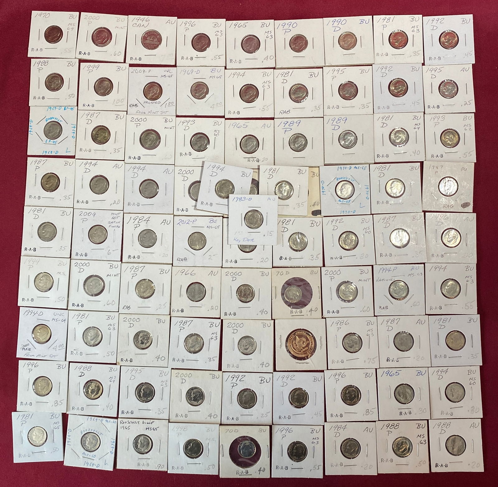Several Roosevelt Dimes & Few Different Coins - Various Years - Most BU or AU (1 of 11)