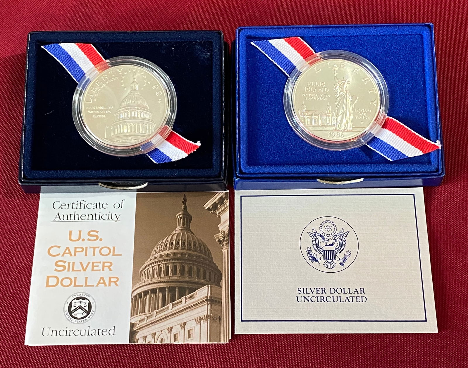 Two Commemorative Silver Dollars - 1986-P Liberty & 1994-D U.S. Capital (1 of 7)