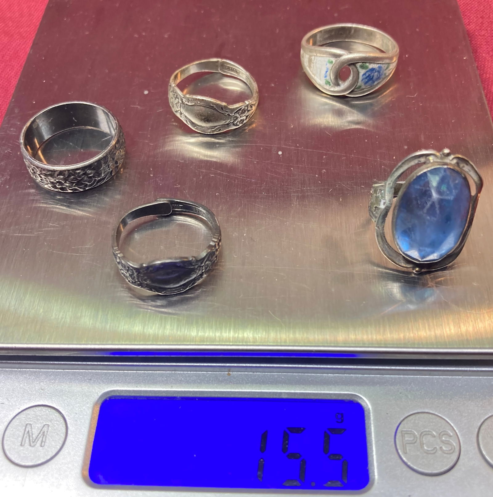Sterling Silver Marked Rings - 15.5 Grams: Sterling Silver Marked Rings - 15.5 Grams