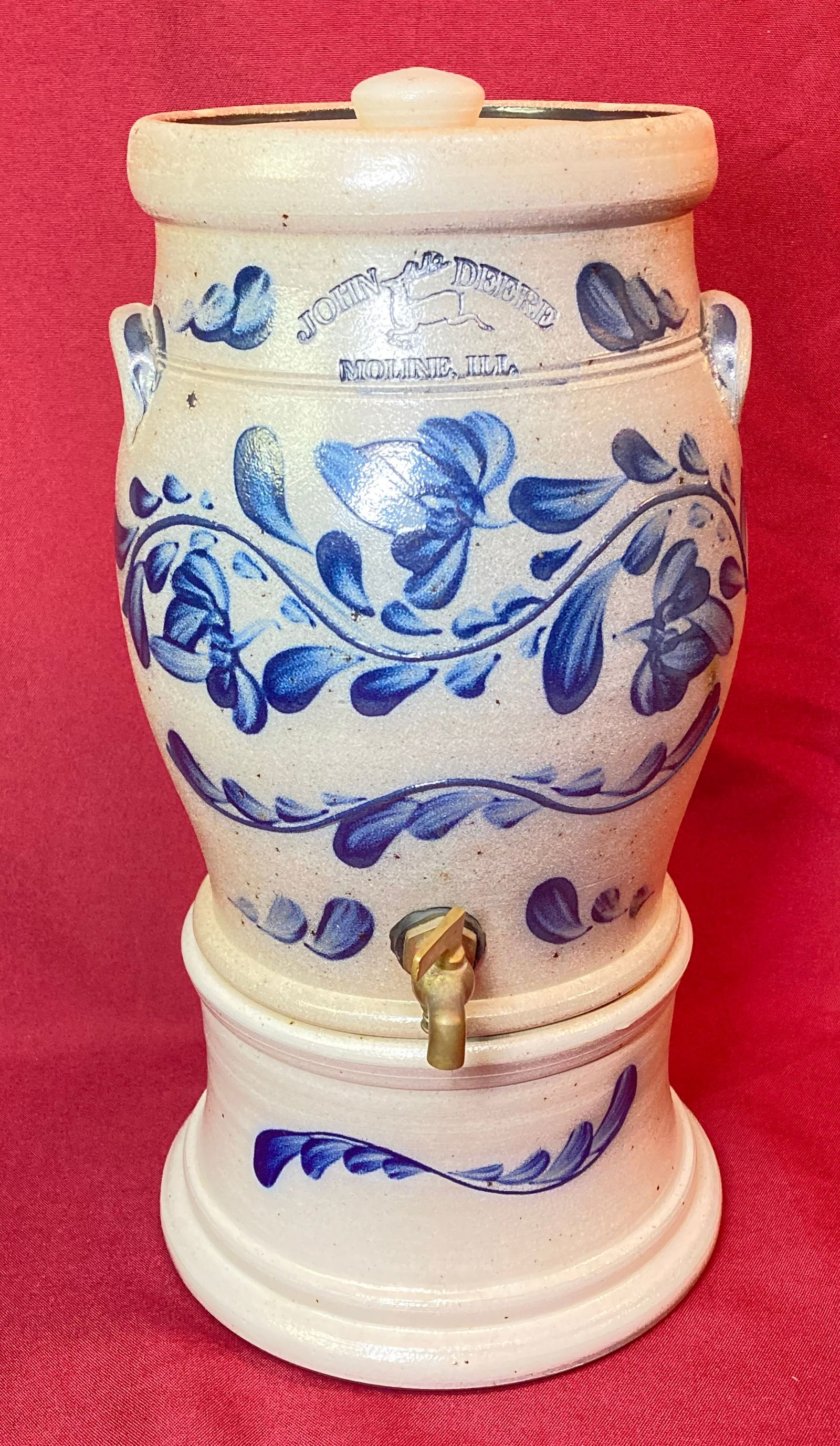 Ultra Rare 1988 Rowe Pottery Works John Deere Salt Glazed Water Cooler - Excellent Condition: Ultra Rare 1988 Rowe Pottery Works John Deere Salt Glazed Water Cooler - Excellent Condition