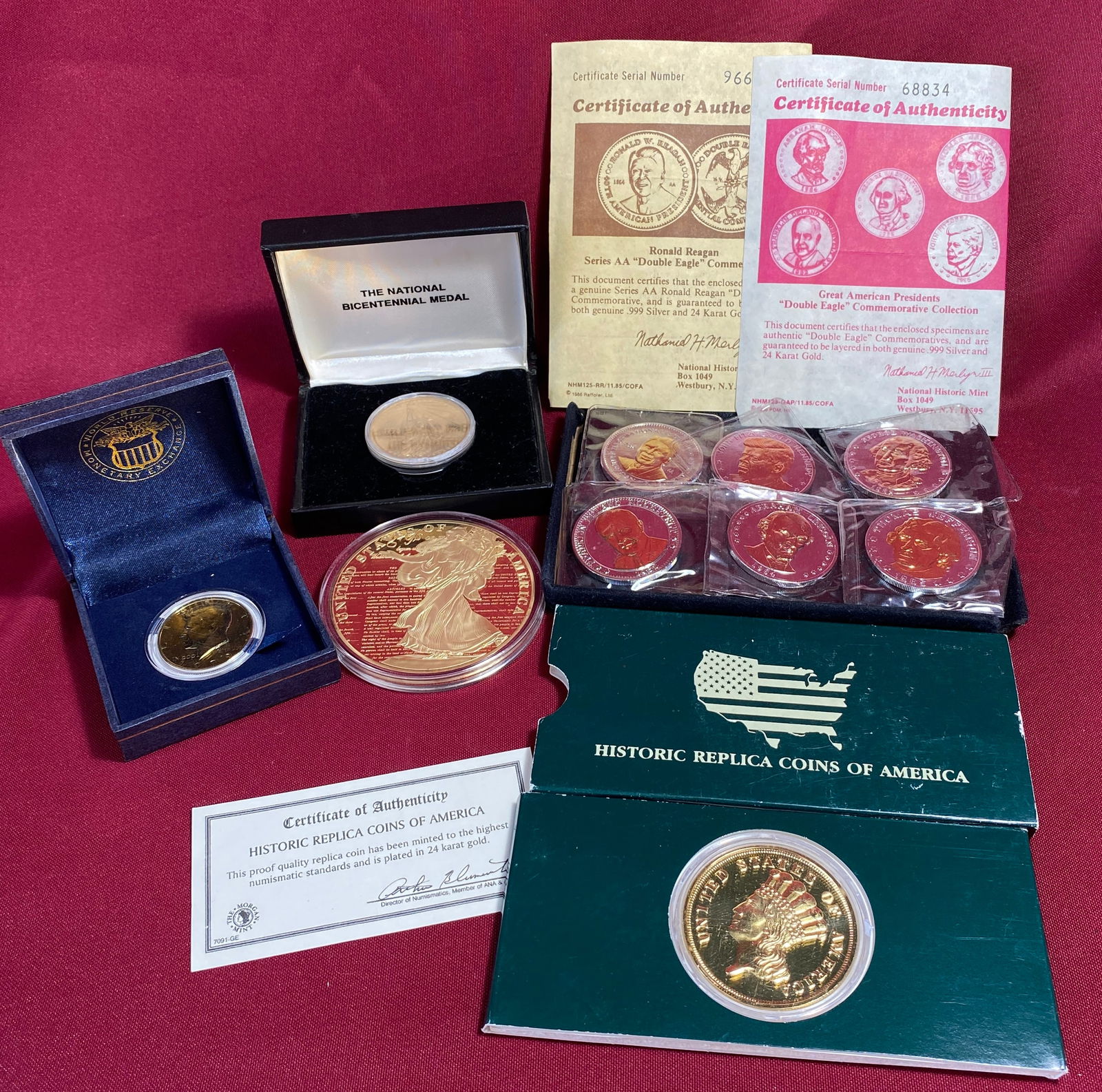 Various Commemorative Coins/Medallions - Some Gold-Plated: Various Commemorative Coins/Medallions - Some Gold-Plated