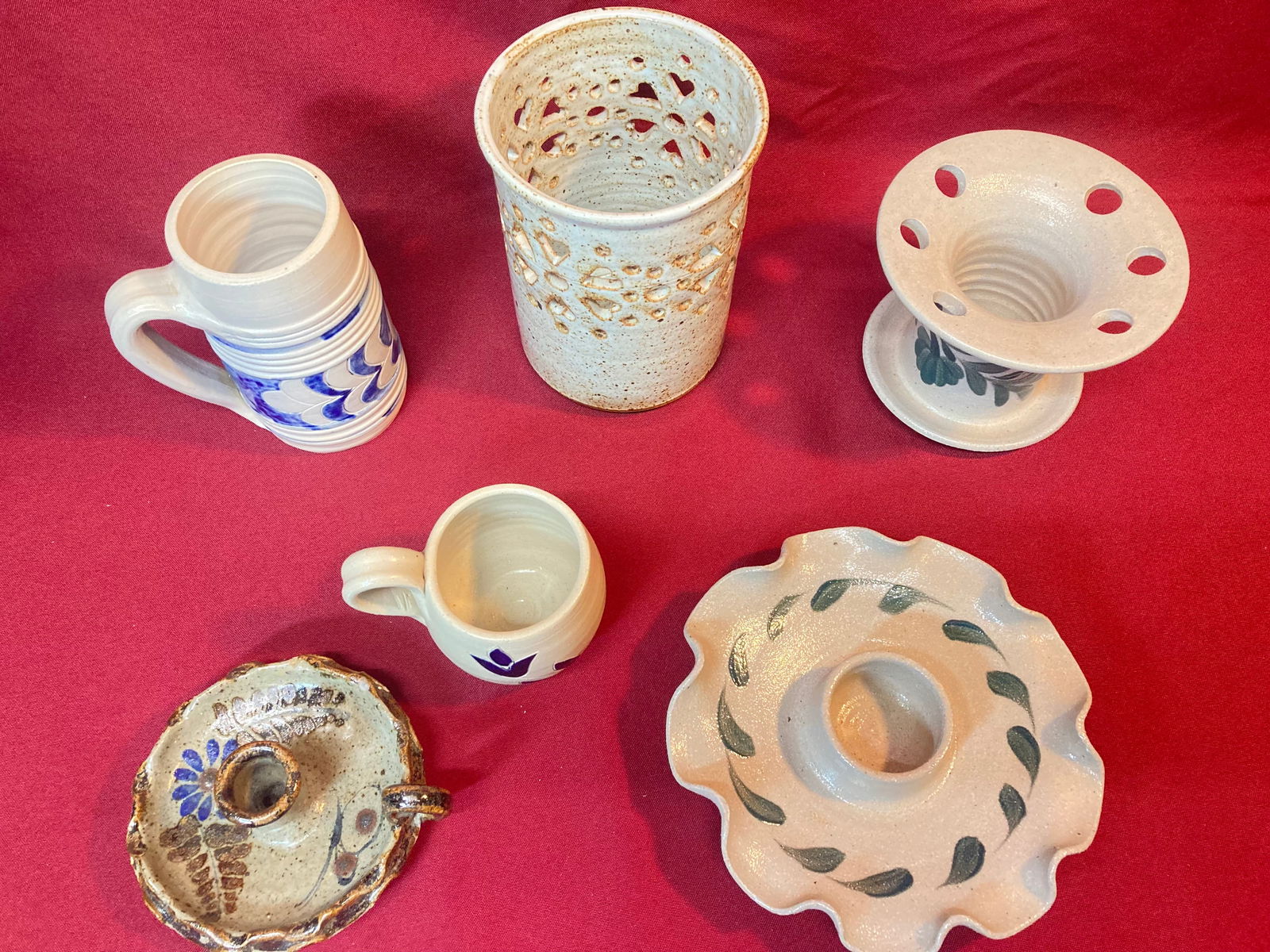 Six Decorative Pottery Stoneware - Including Williamsburg Mug - Absolutely No Shipping (1 of 4)