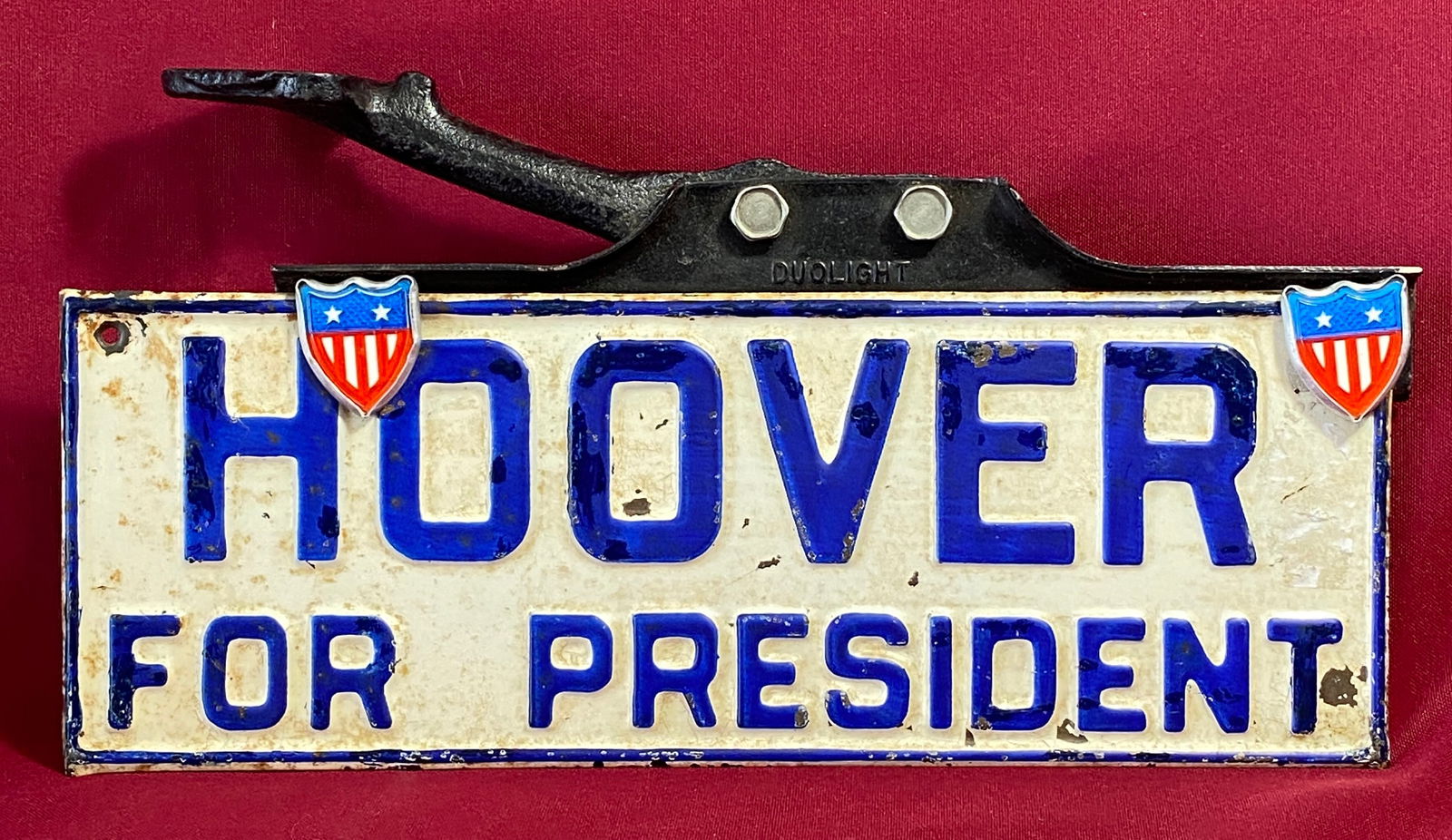Political 'Hoover for President' Campaign License Plate Topper: Political 'Hoover for President' Campaign License Plate Topper