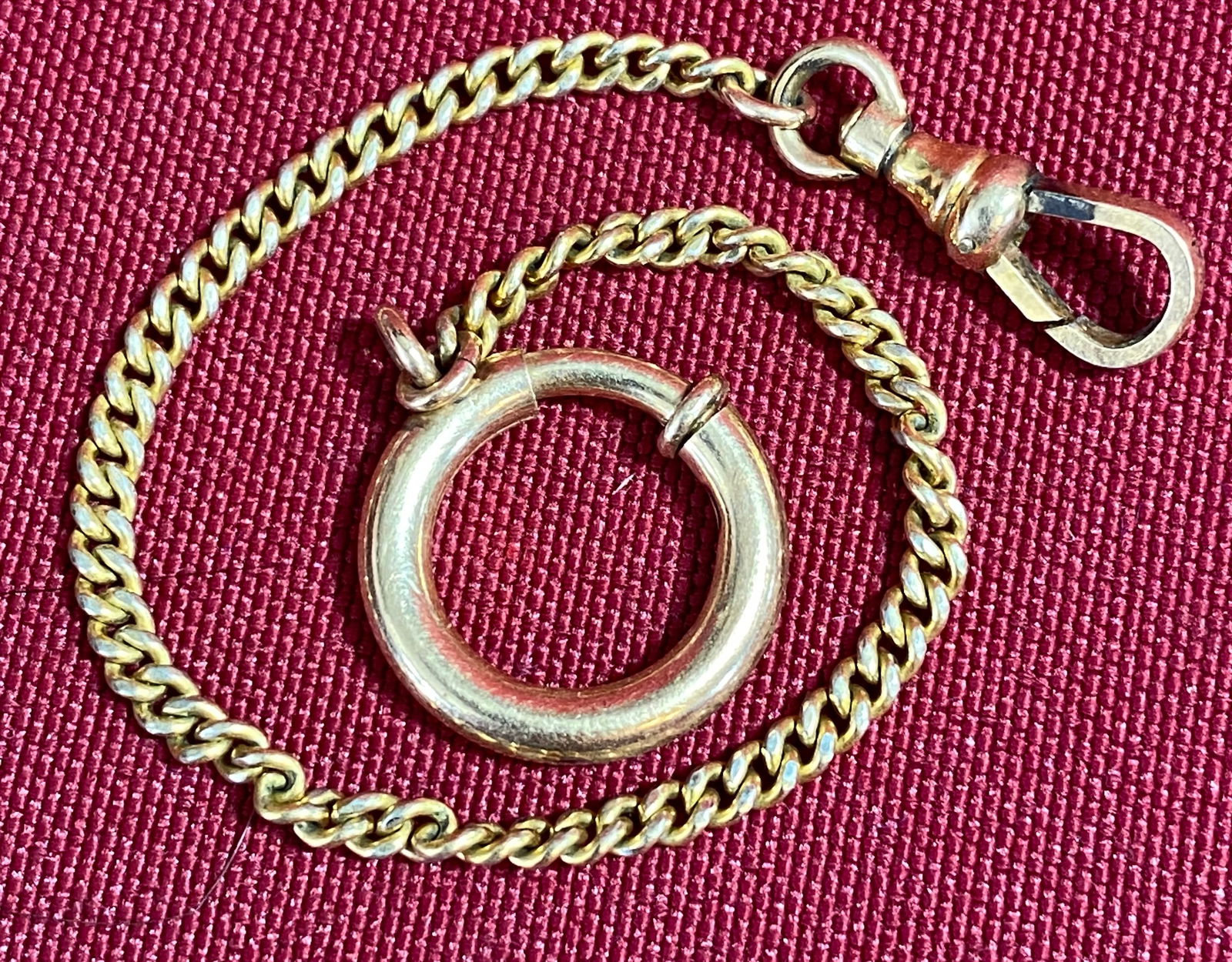 10K Gold Tested Watch Fob Chain - 4.43 Grams - No Gold Marks: 10K Gold Tested Watch Fob Chain - 4.43 Grams - No Gold Marks