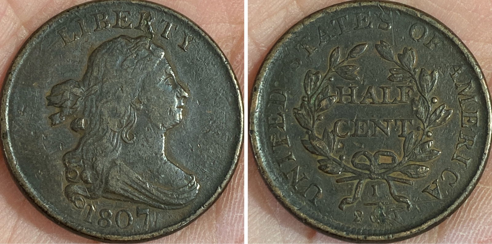 1807 U.S. Draped Bust Half Cent (1 of 3)