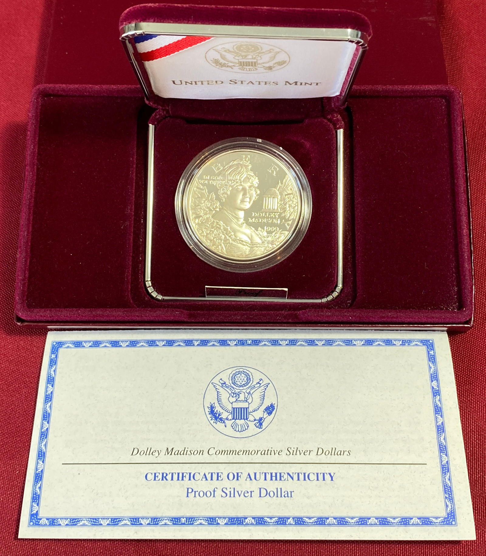 1999-P Dolley Madison Commemorative Proof Silver Dollar: 1999-P Dolley Madison Commemorative Proof Silver Dollar