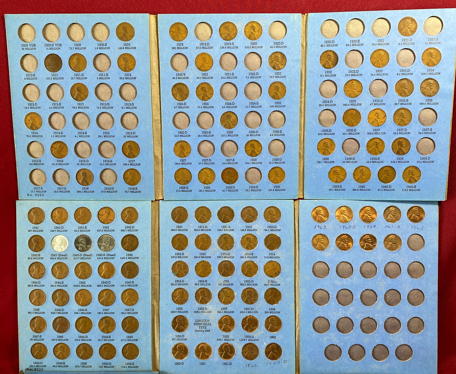 Five Various Incomplete Lincoln Collection Booklets - Dates Not Checked - 2