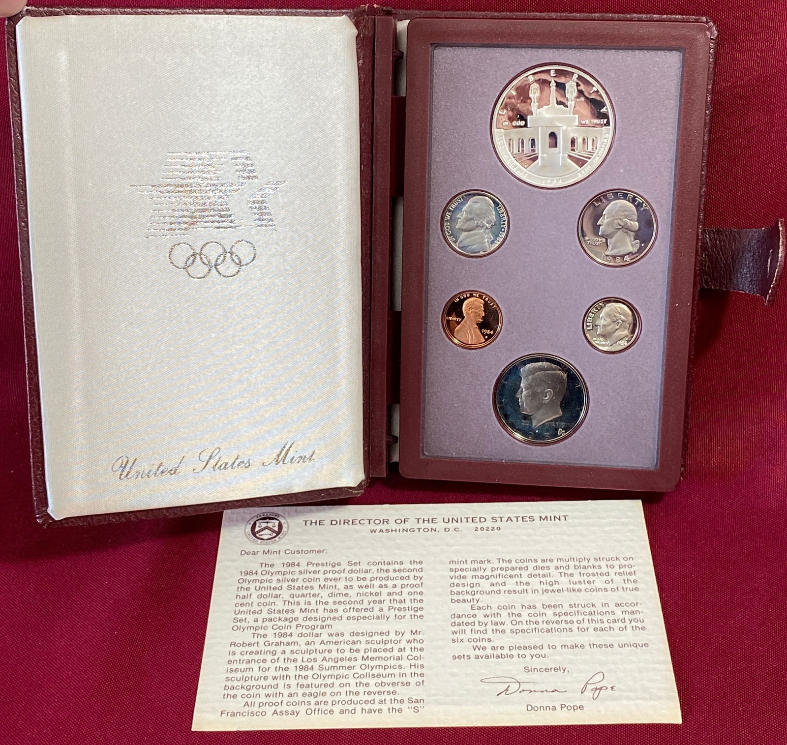 1984 U.S. Mint Prestige Set with 1984 Olympics Commemorative Silver Dollar (1 of 4)