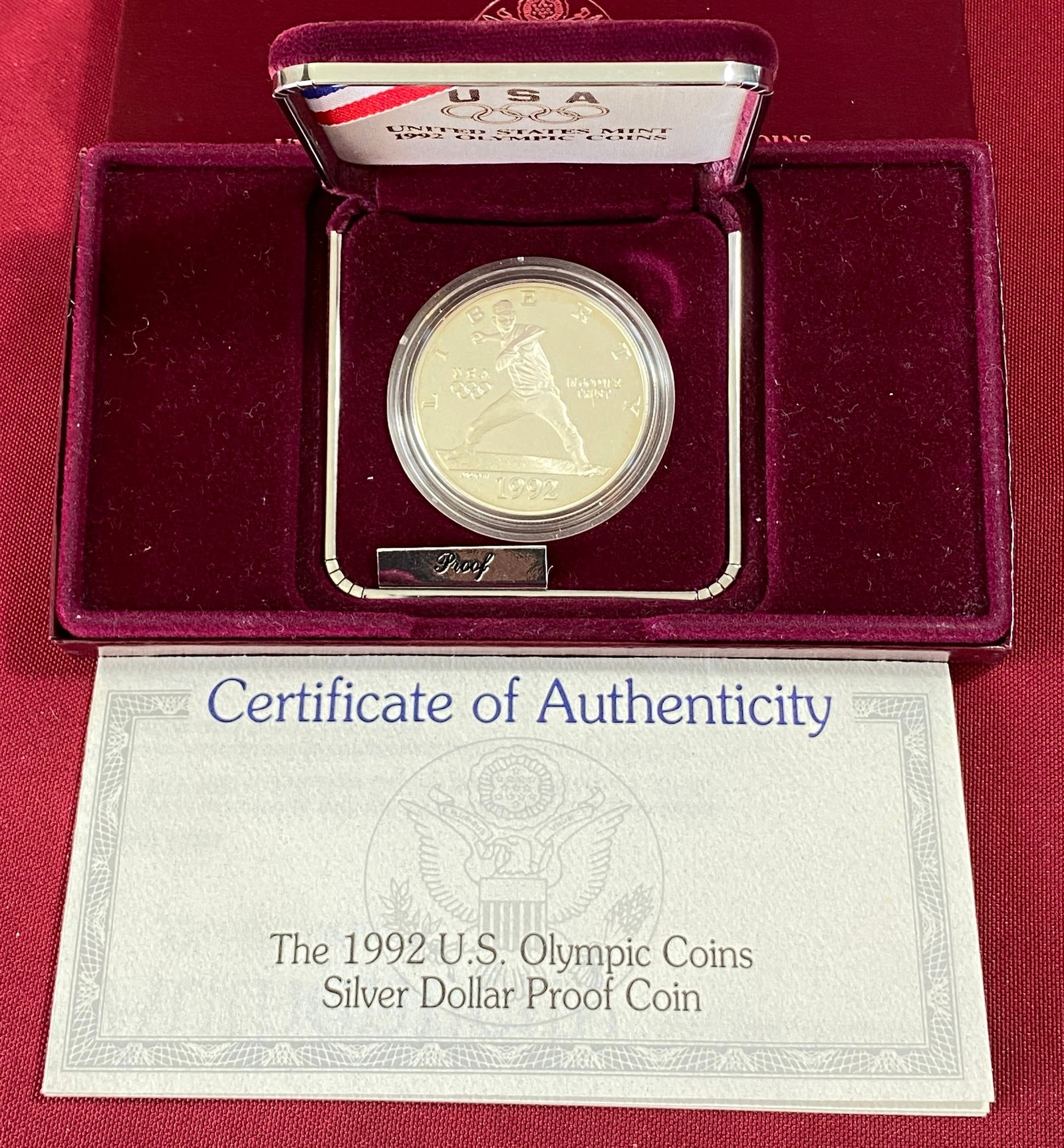 1992-S U.S. Olympic Commemorative Proof Silver Dollar (1 of 4)