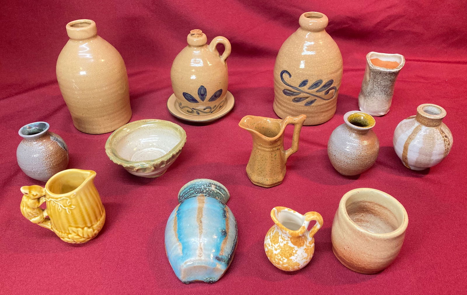 Fourteen Pieces of Mixed Artisan Pottery - Stoneware Pieces Artisan Marked - Absolutely No Shipping (1 of 3)