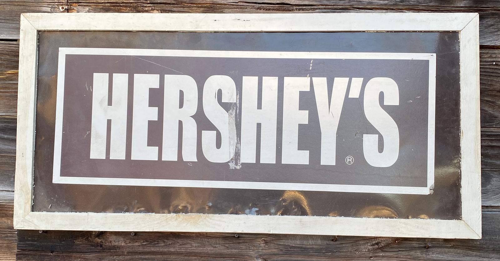 Hershey Metal Advertising Sign - Framed - 41"x19.75" - Absolutely No Shipping: Hershey Metal Advertising Sign - Framed - 41"x19.75" - Absolutely No Shipping