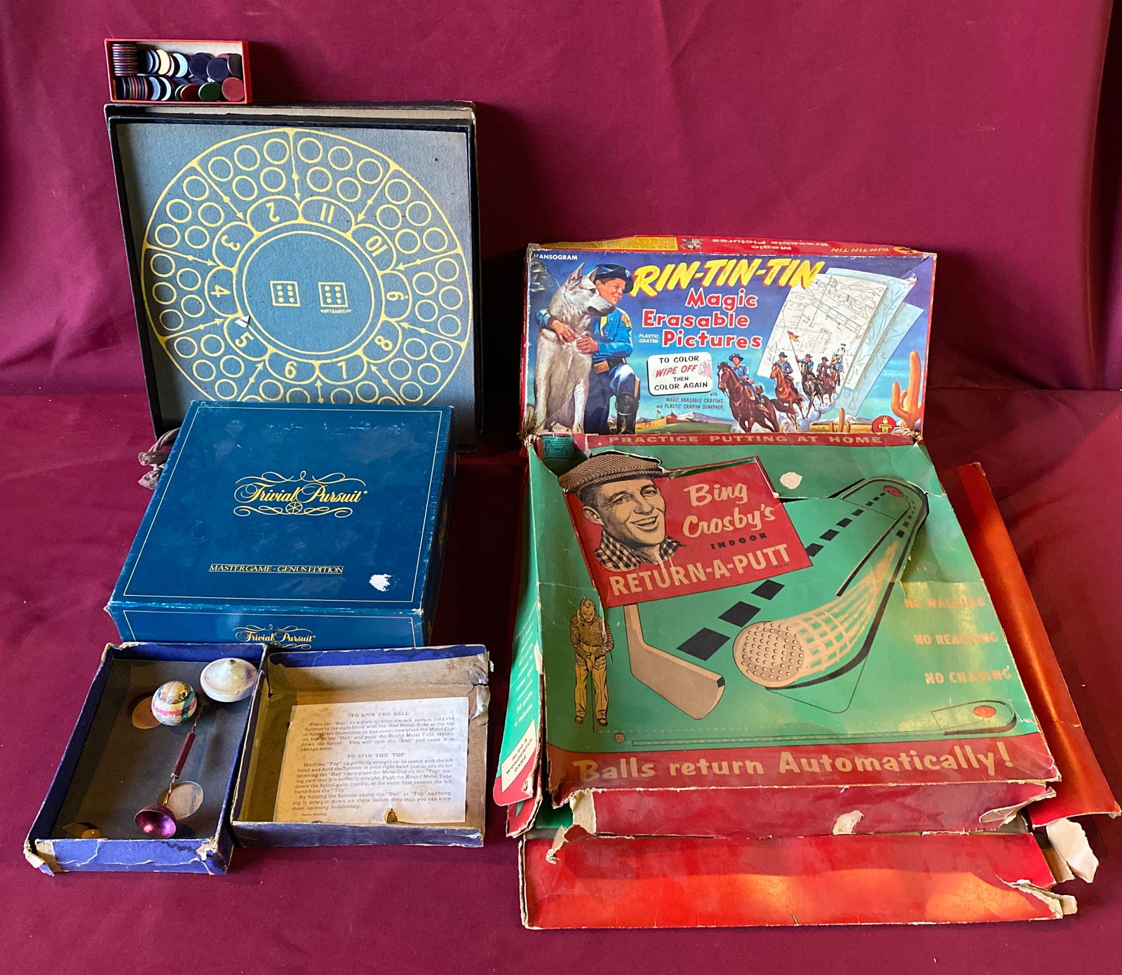 Five Older Games - Bing Crosby's Return-A-Putt, Rin-Tin-Tin, Etc. - Absolutely No Shipping: Five Older Games - Bing Crosby's Return-A-Putt, Rin-Tin-Tin, Etc. - Absolutely No Shipping