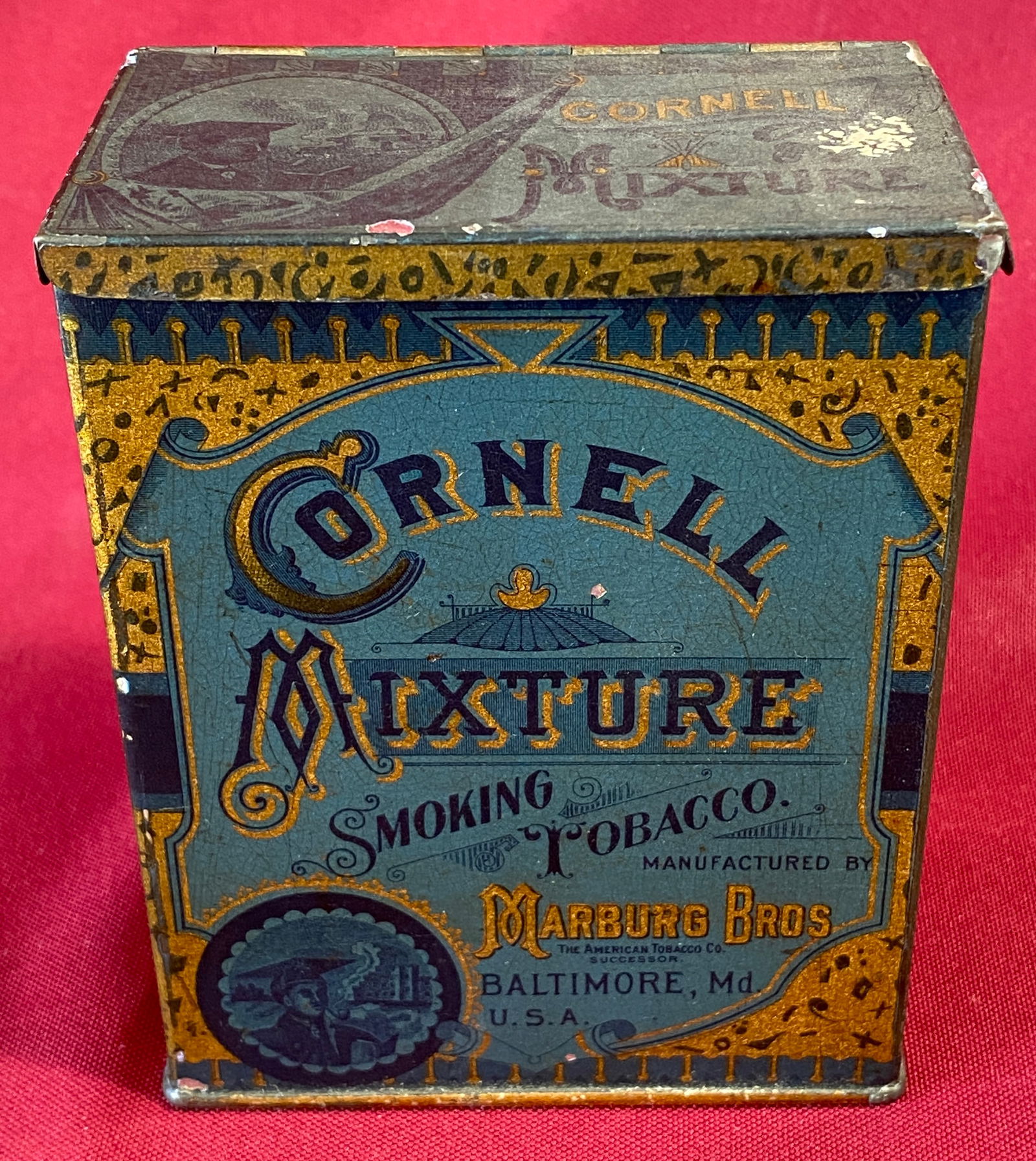 Cornell Mixture Tobacco Advertising Tin: Cornell Mixture Tobacco Advertising Tin