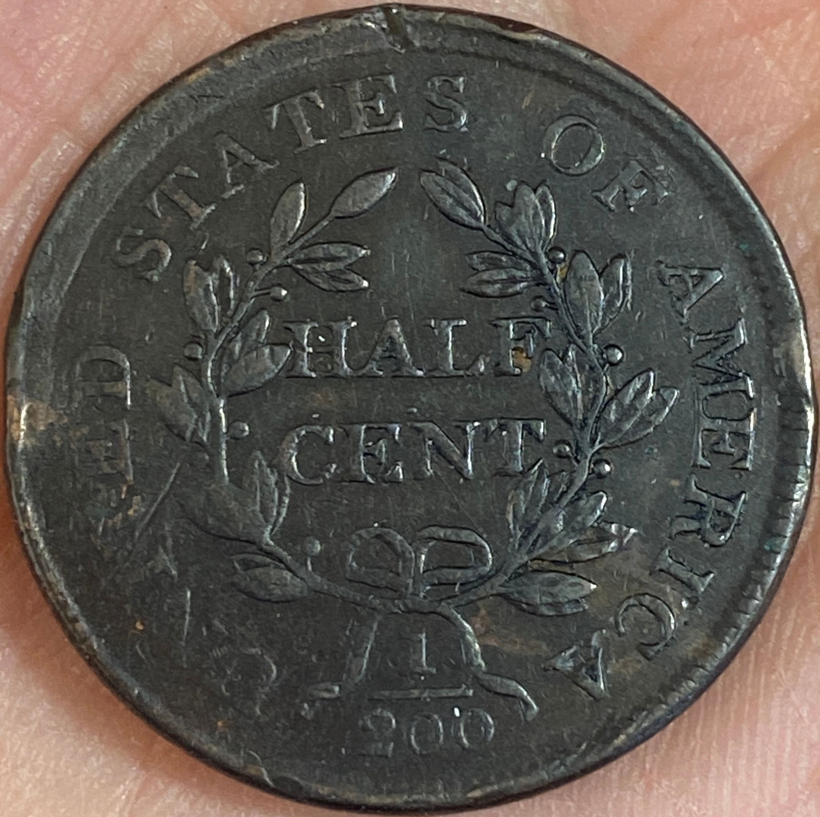 1804 Draped Bust Half Cent - Plain 4, Stemless - Nice Condition - 2