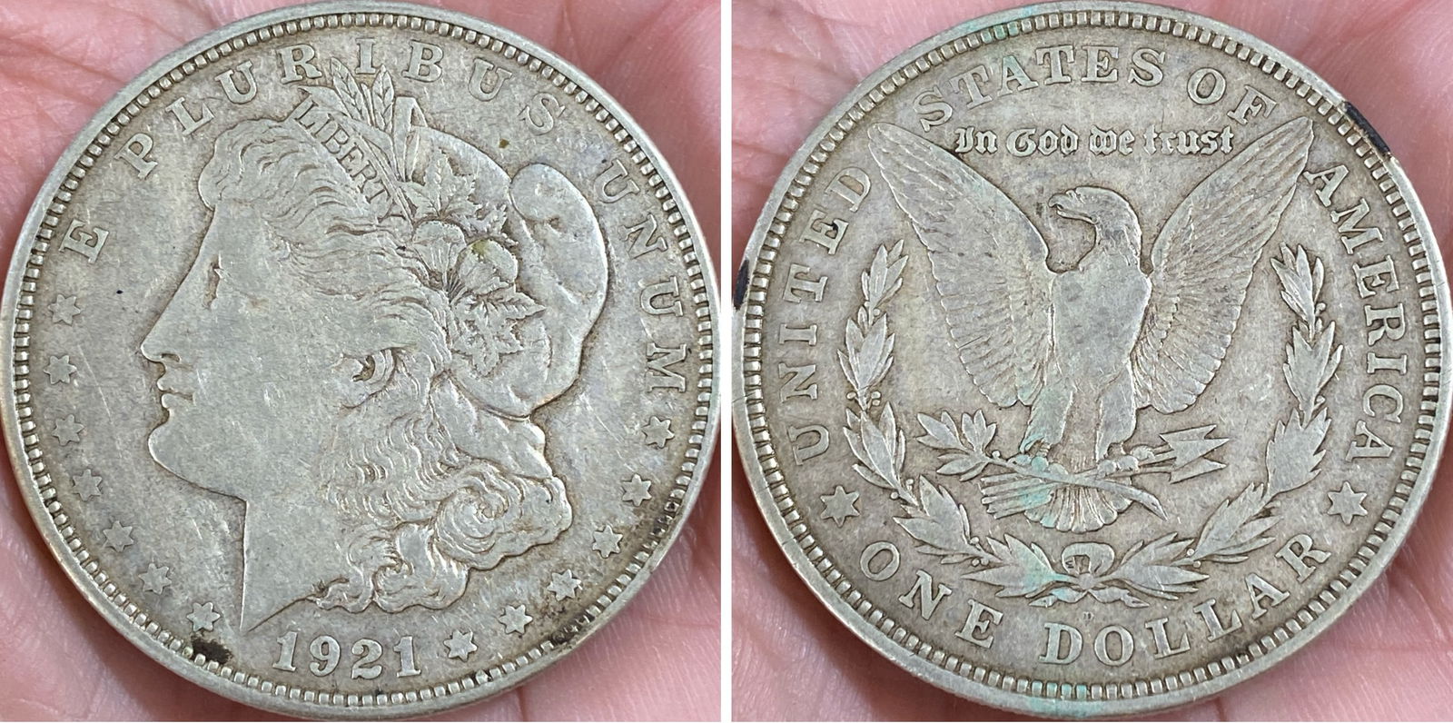 1921-D Morgan Silver Dollar - Micro D (1 of 5)