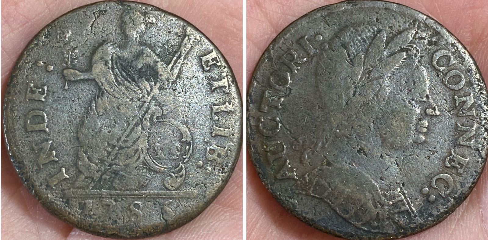 1785 Connecticut Copper Cent - Bust Facing Right (1 of 4)