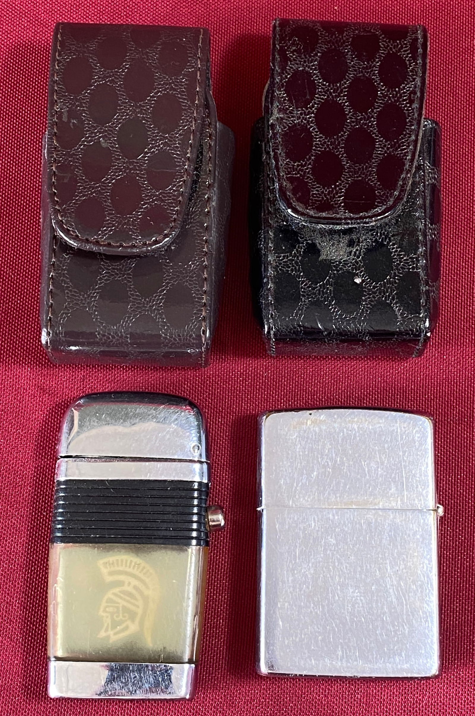 Two Older Lighters with Leather Cases - Zippo & Vu-Lighter by Scripto (1 of 5)